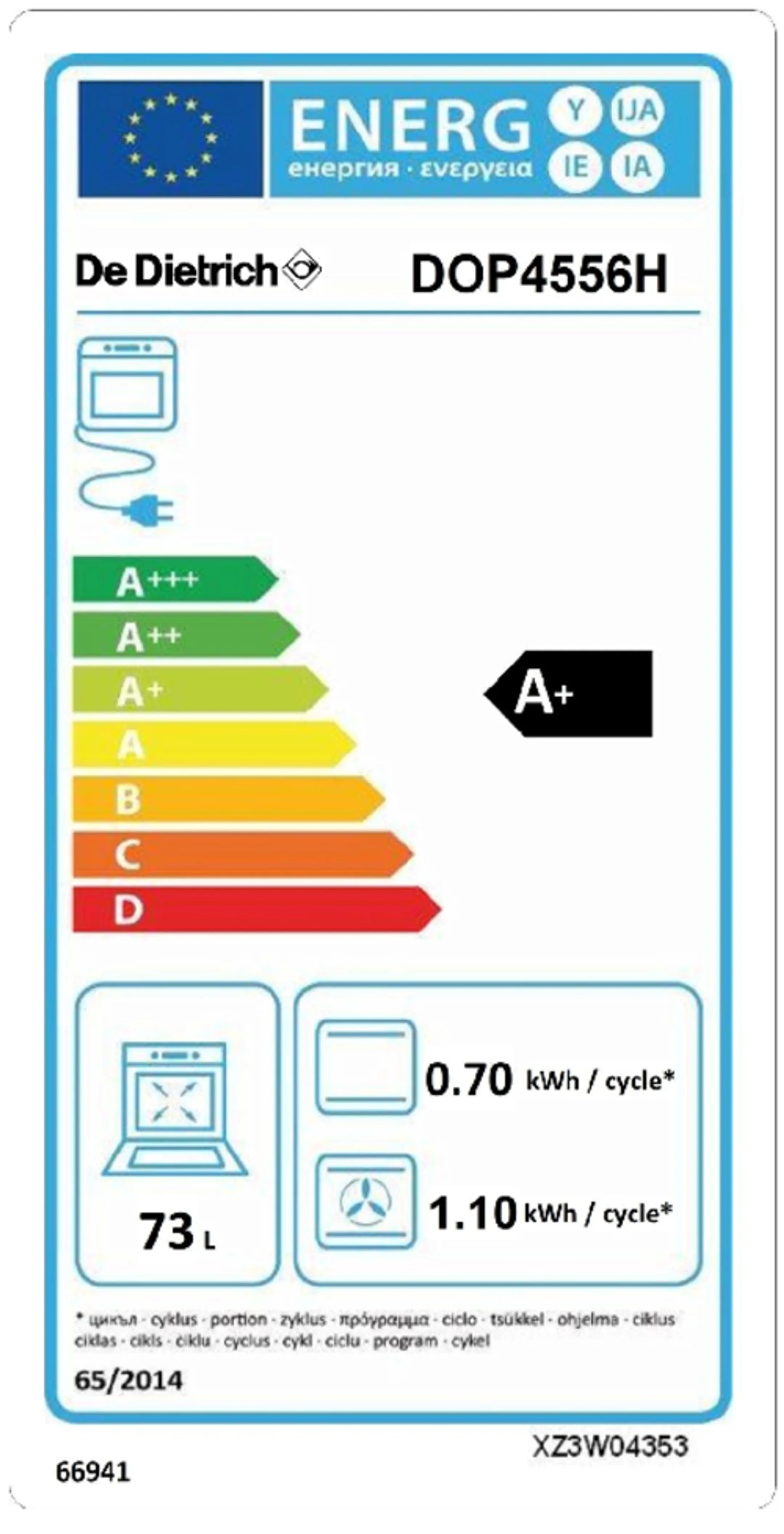 DE DIETRICH Inbouw oven DOP4556H image