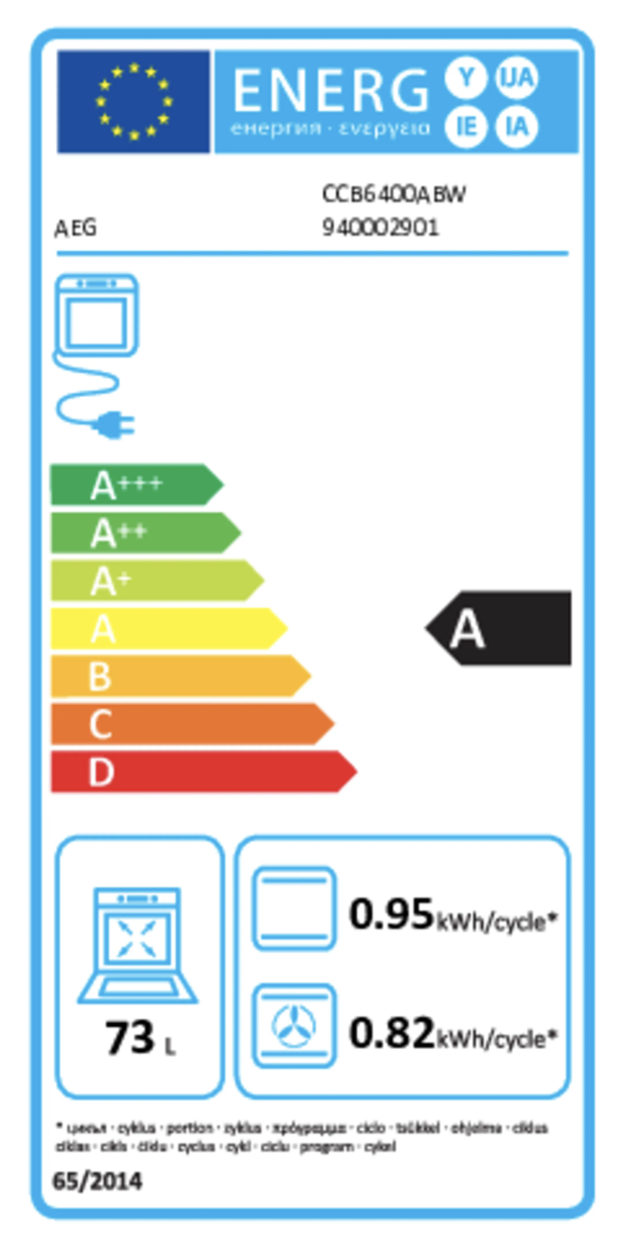 AEG Cuisinière CCB6400ABW image