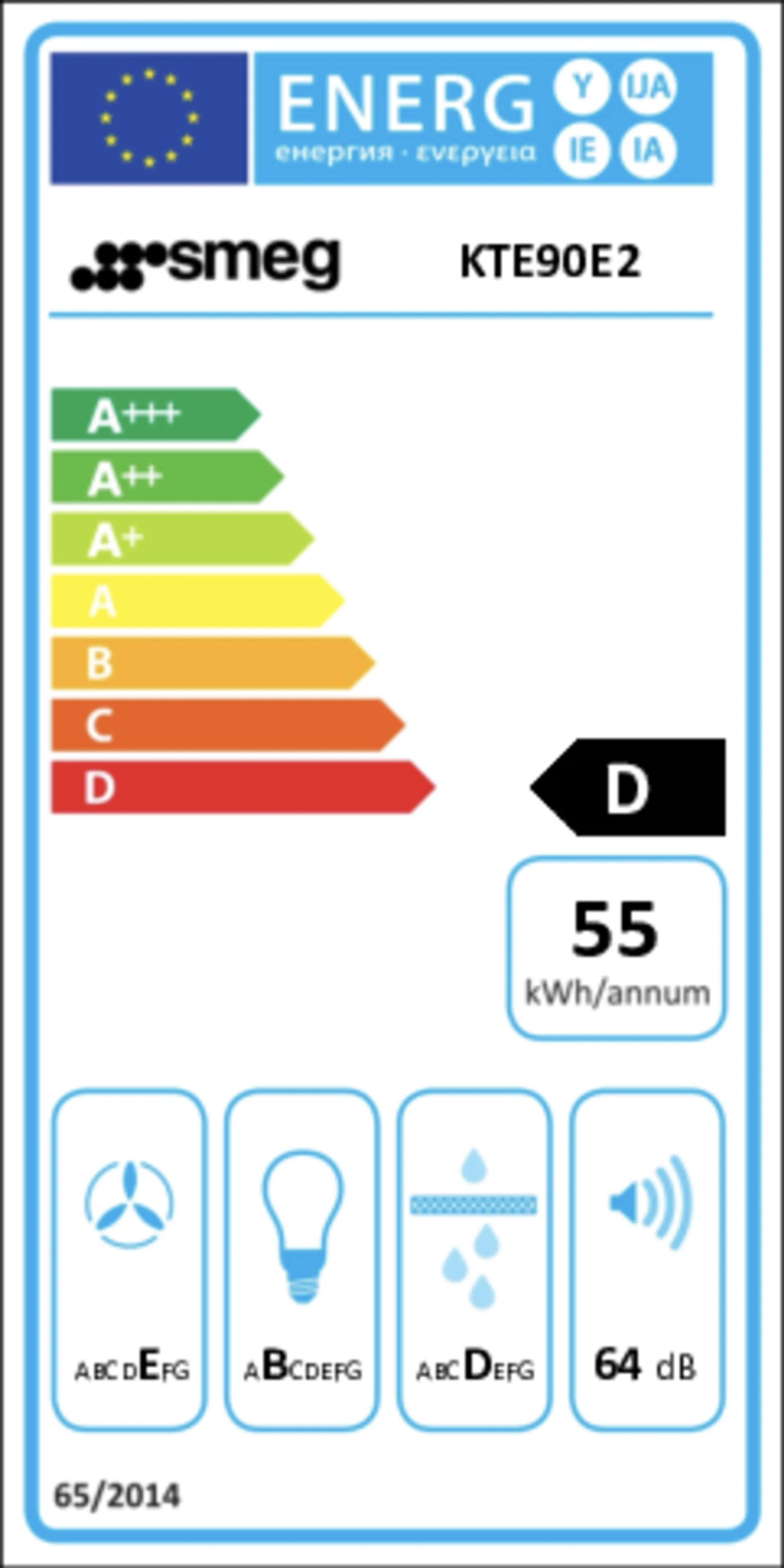 Smeg Hotte sous-encastrable KTE90E2 image