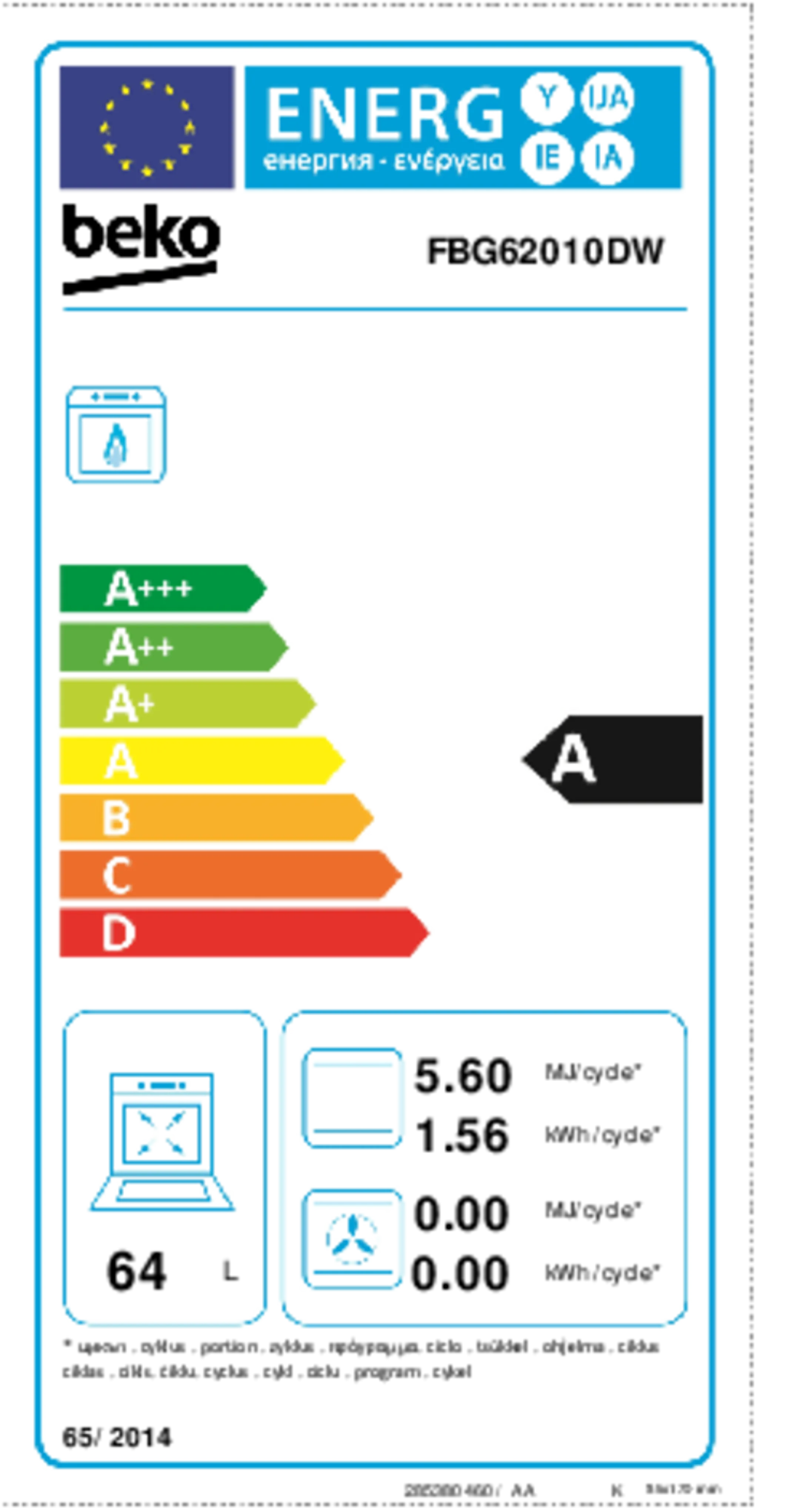 Beko Cuisinière FBG62010DW image