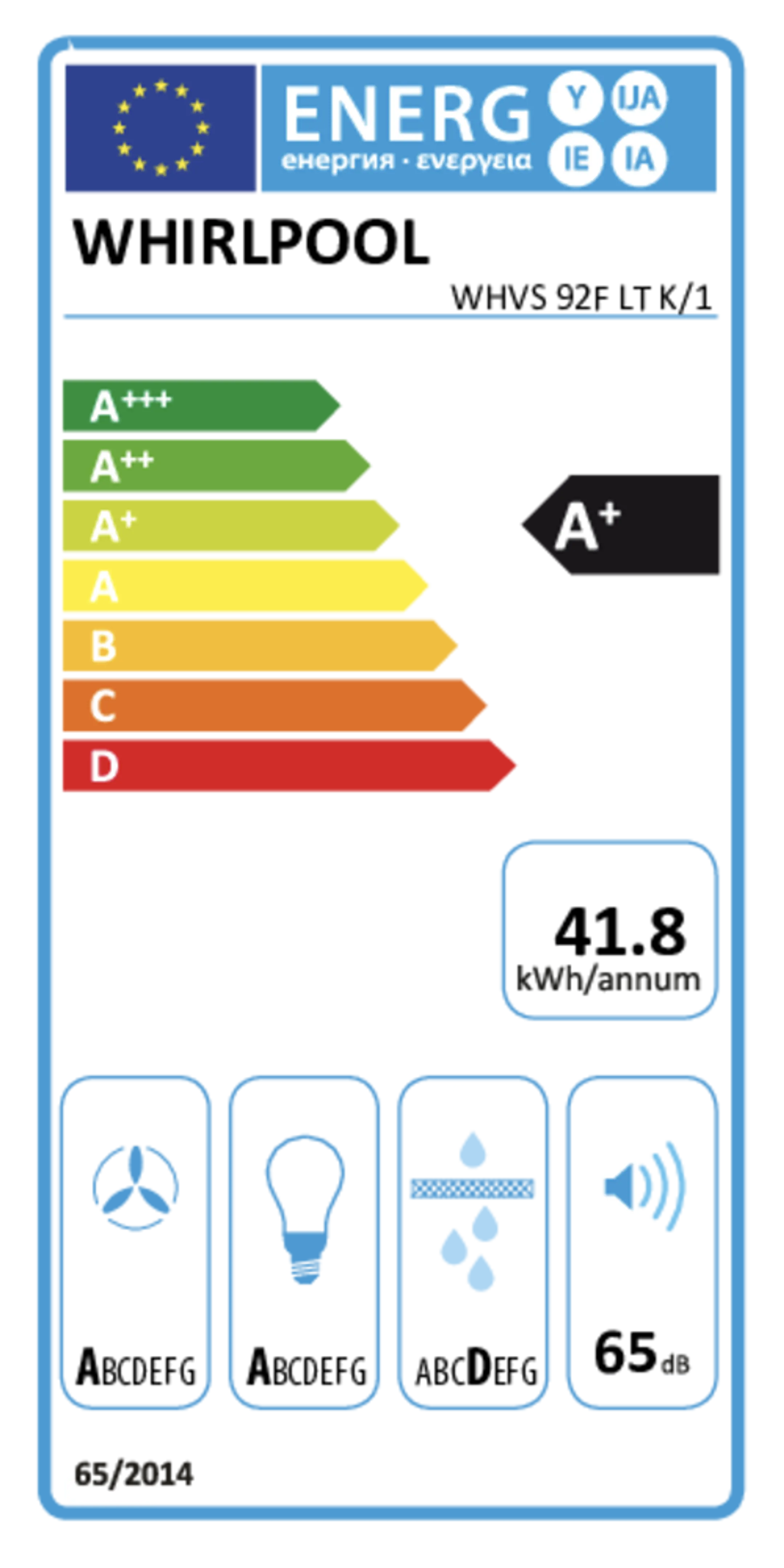 Whirlpool Wanddampkap WHVS 92F LT K/1 image