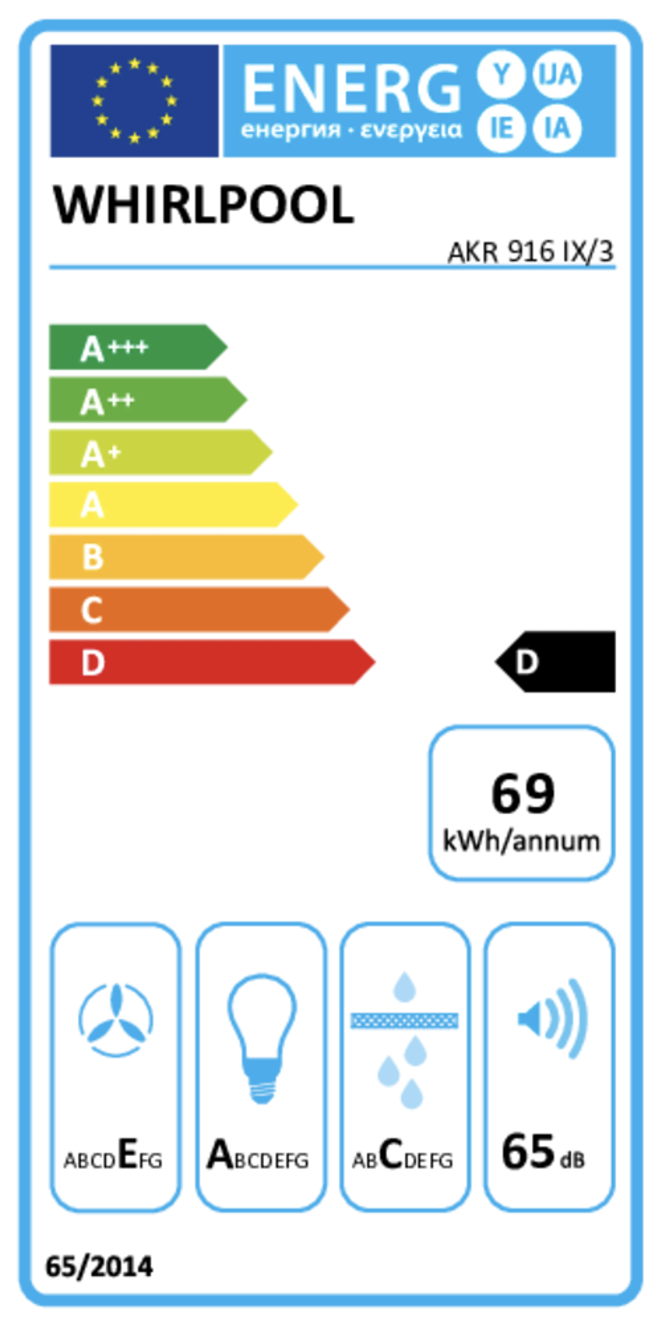 Whirlpool Wanddampkap AKR 916 IX/3 image