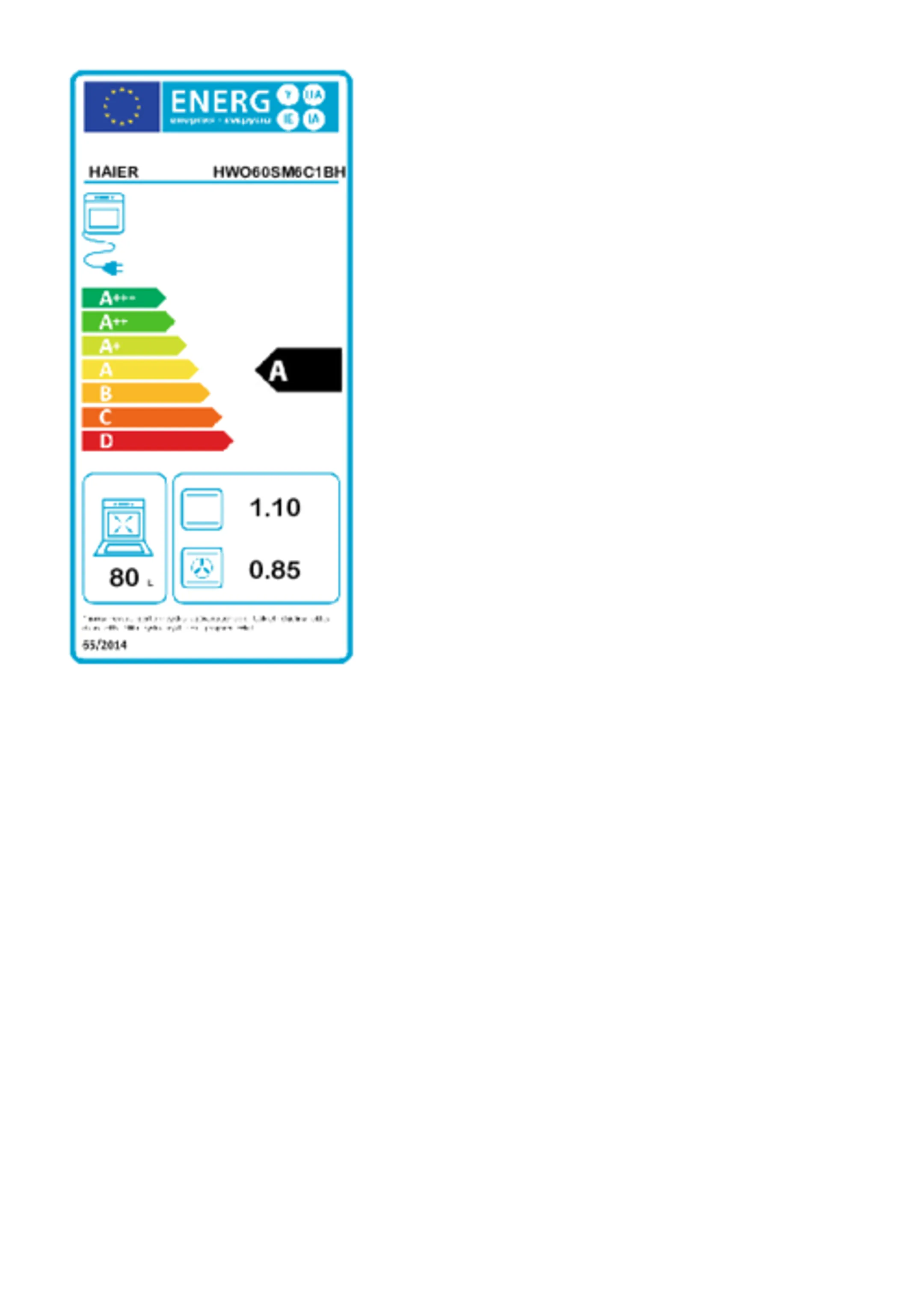 Haier Four encastrable HWO60SM6C1BH FullTouchScreen Connected image