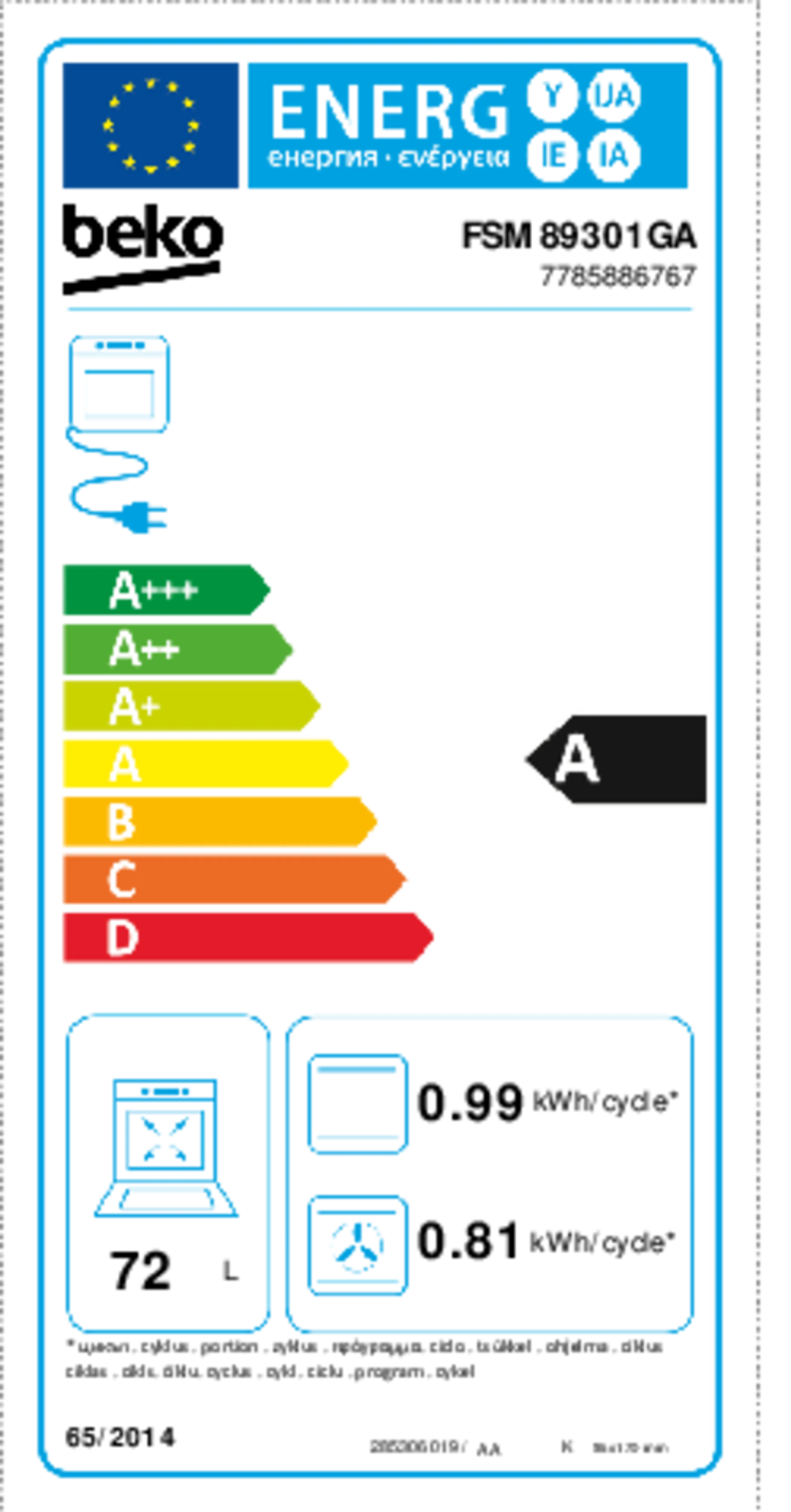 Beko Cuisinière FSM89301GA image