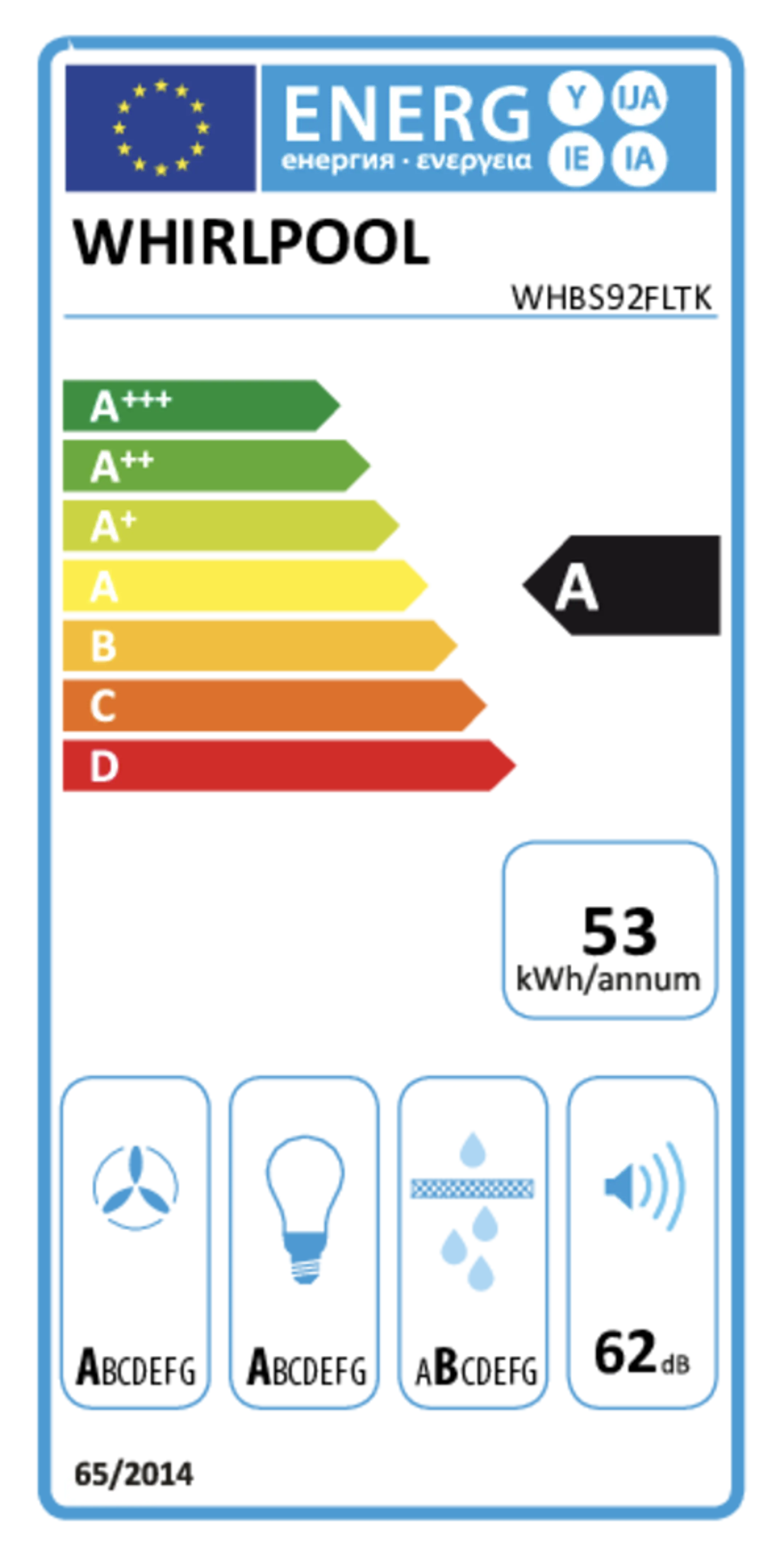 Whirlpool Wanddampkap WHBS92FLTK image
