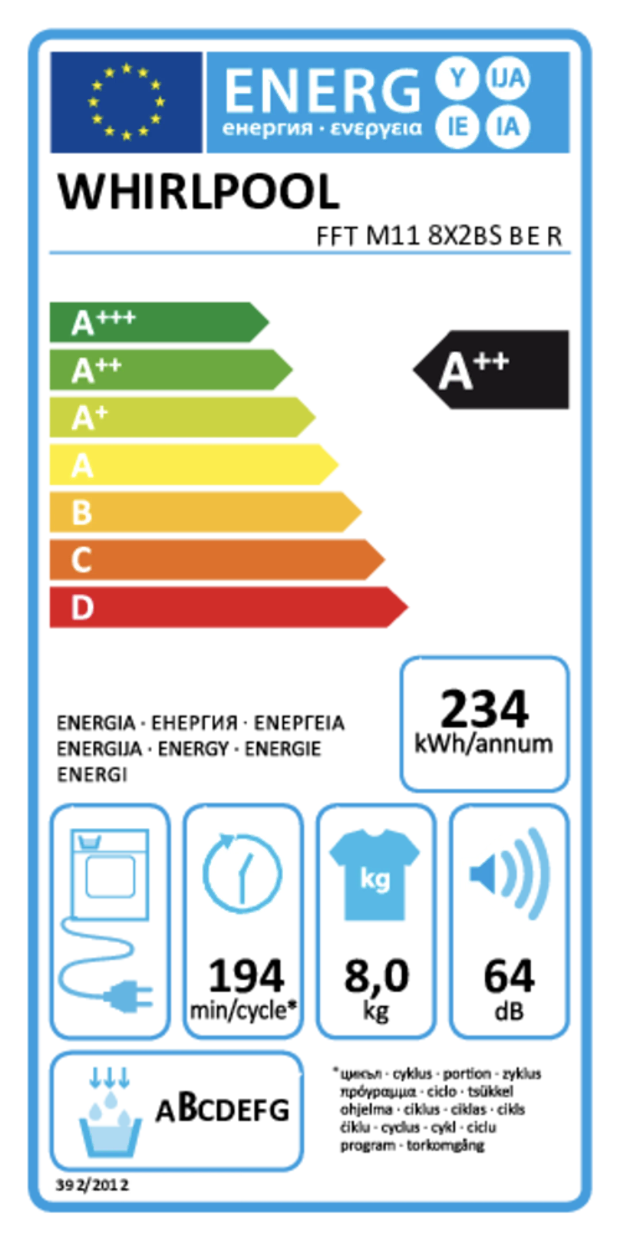 Whirlpool Bundel - Droogkast FFT M11 8X2BS BE R + Wasmachine FFD 8489E BSV BE image