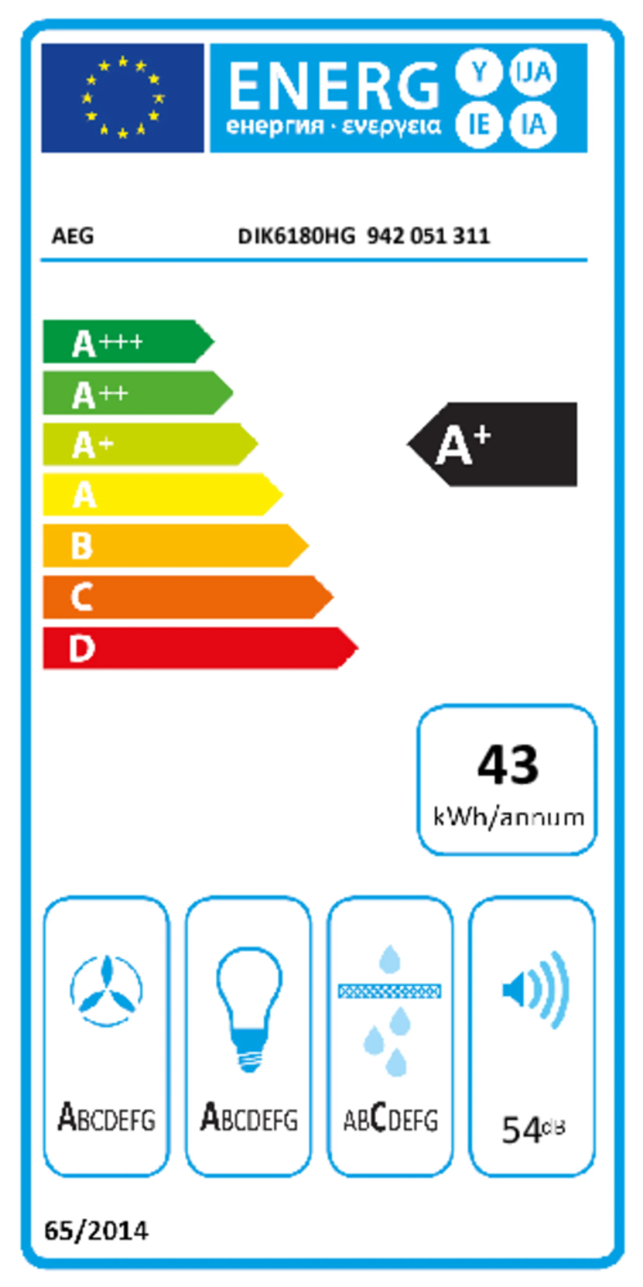 AEG Hotte îlot DIK6180HG Hob2Hood image