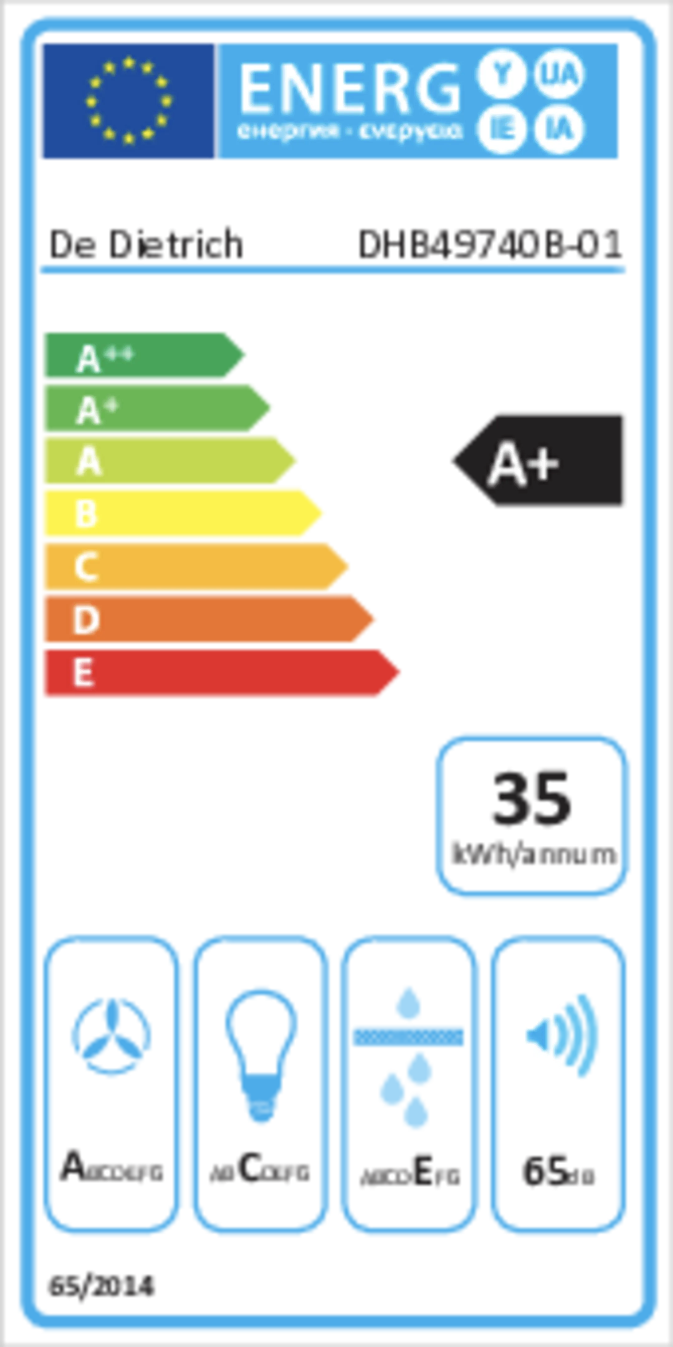 DE DIETRICH Hotte décorative DHB49740B image