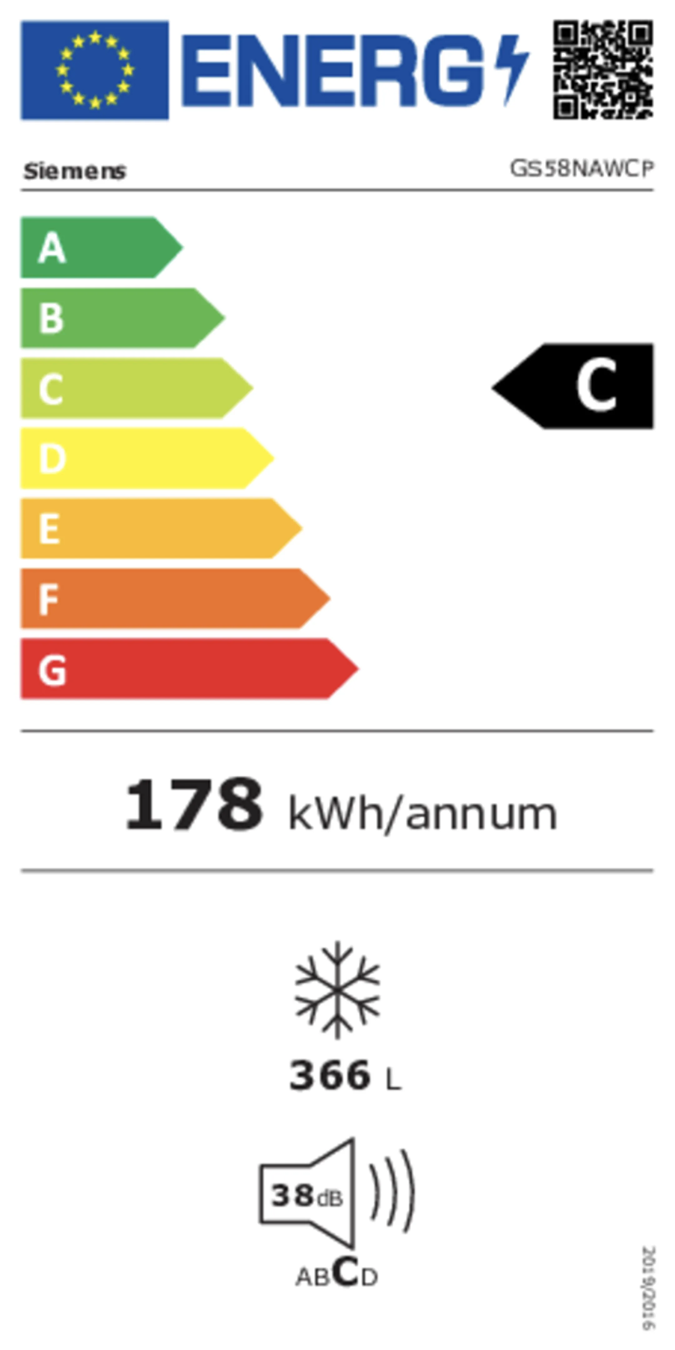 Siemens Diepvries GS58NAWCP image