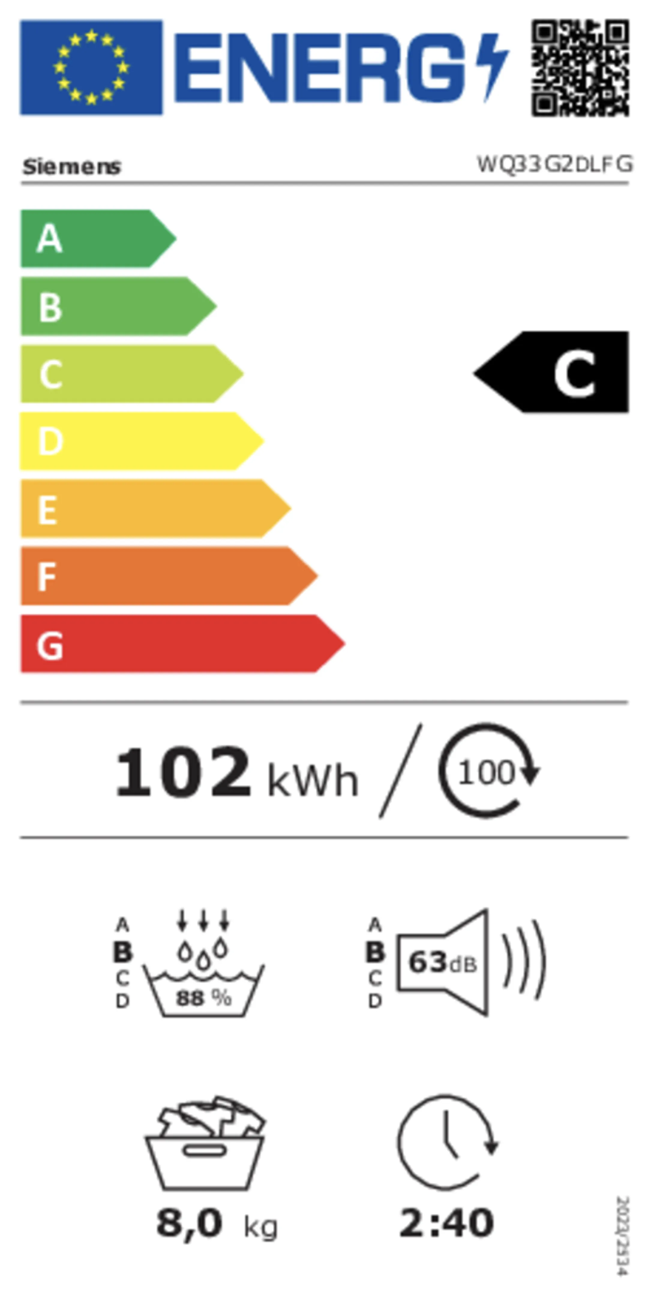 Droogkast WQ33G2DLFG IQ500 autoDry 8 kg