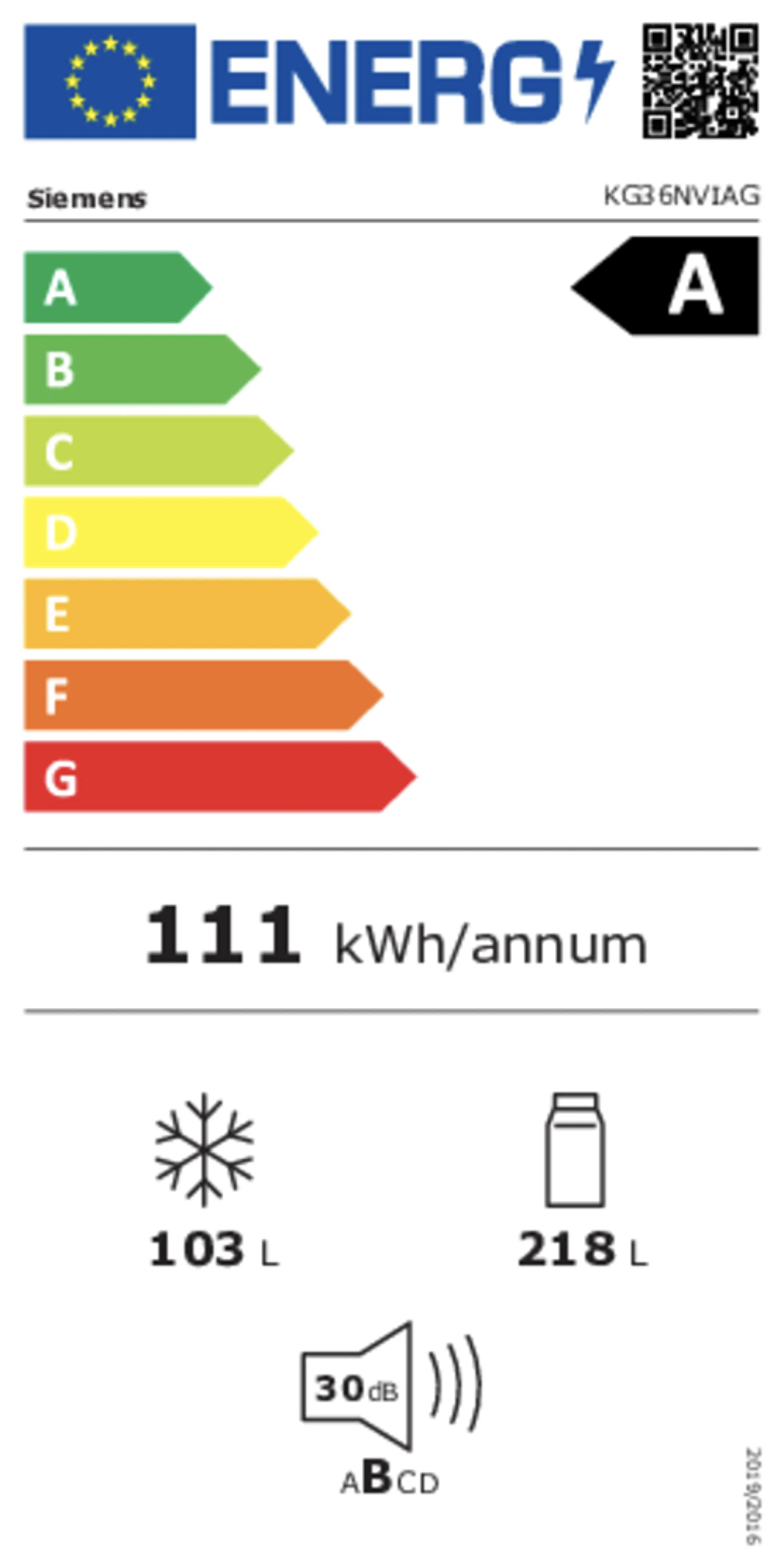 Combi frigo congélateur KG36NVIAG