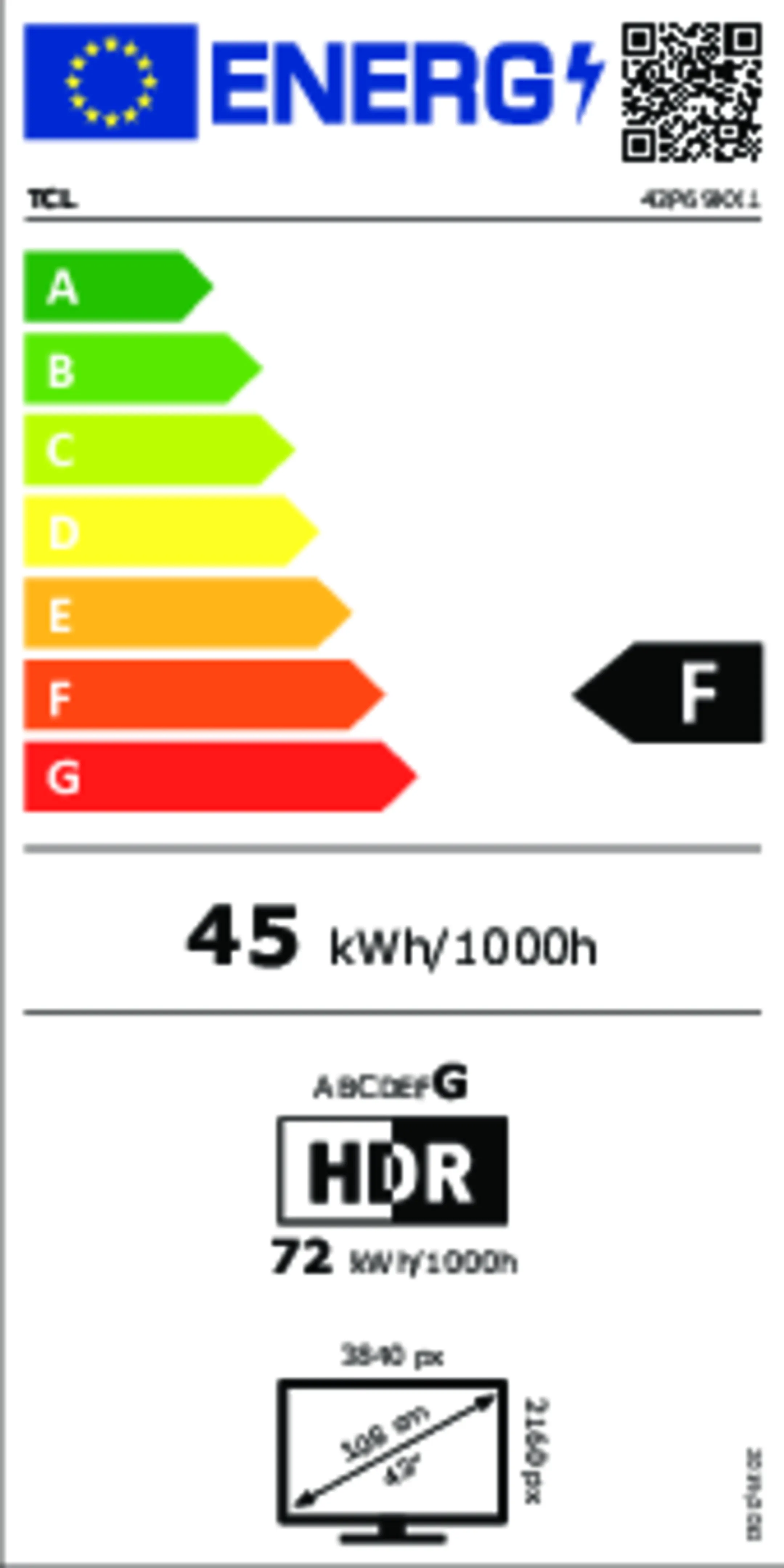 4K UHD TV LED 43P69K (2025) - 43 pouces