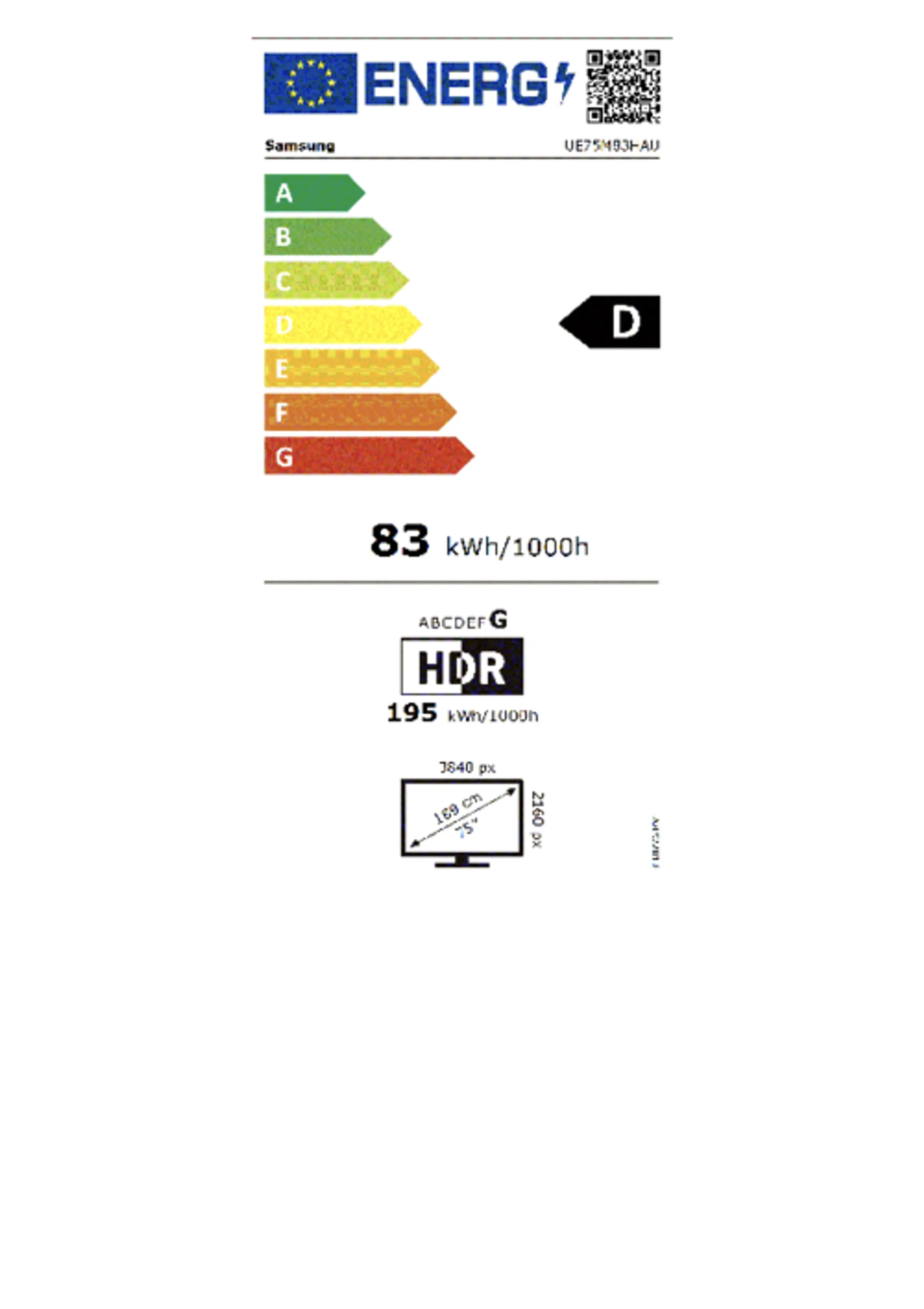 Mini LED TV 4K UE75M83HAUXXN (2026) - 75 pouces