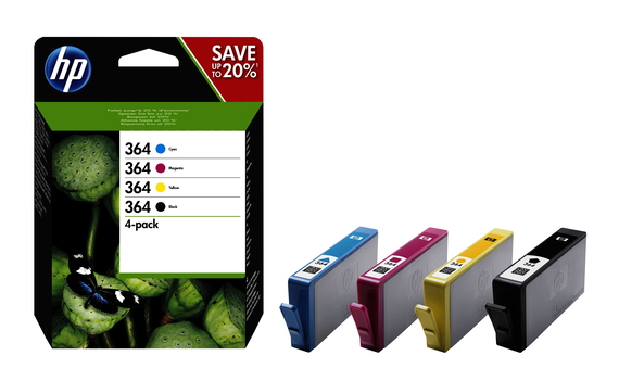Hp 364 Originele Zwartcyaanmagentagele Inktcartridges 4 Pack hp kopen in de aanbieding