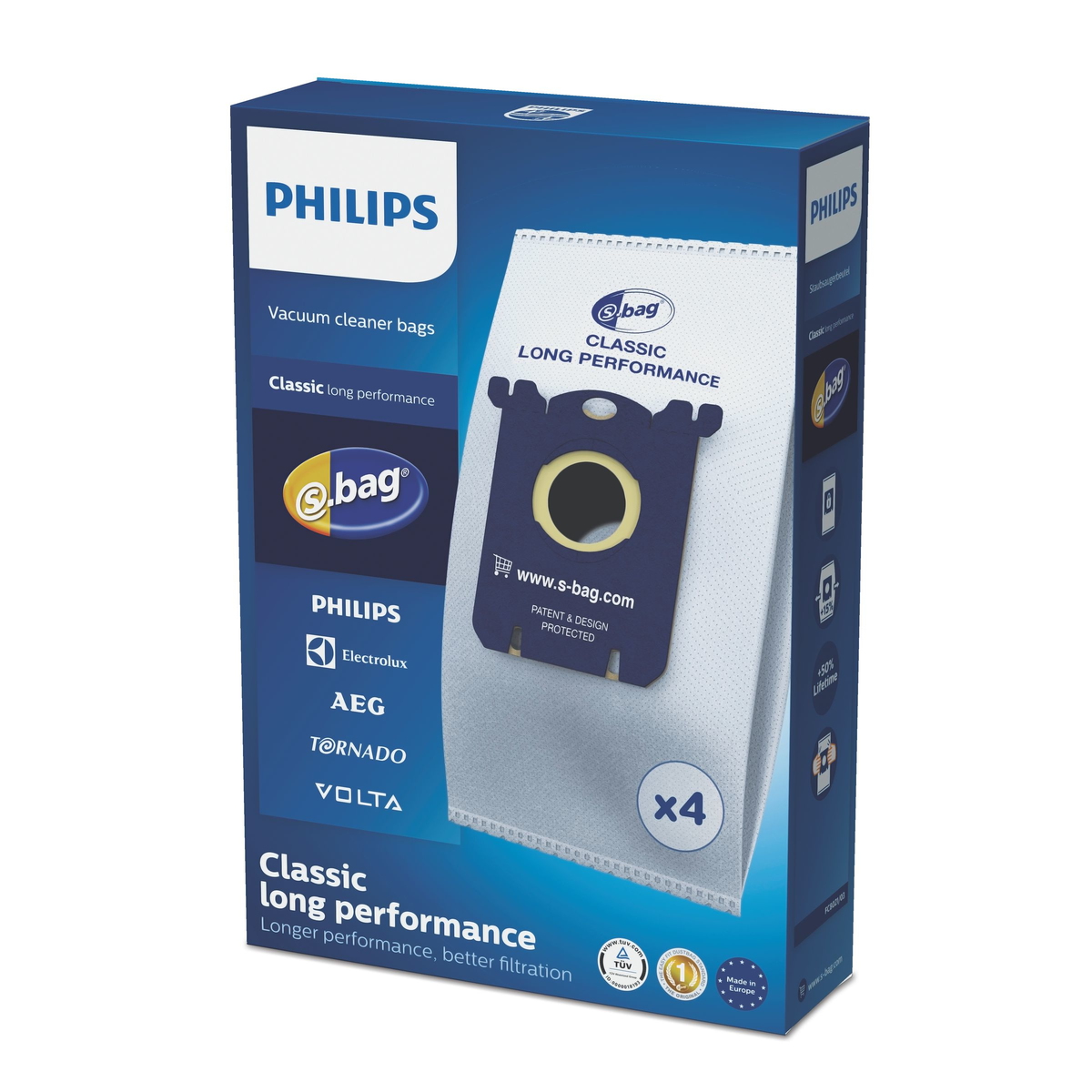 Sacs Aspirateur S-Bag Lot De 10 - Compatibles Philips, AEG, Electrolux (FC8021, GR201SM, E201S), Filtration Multicouche