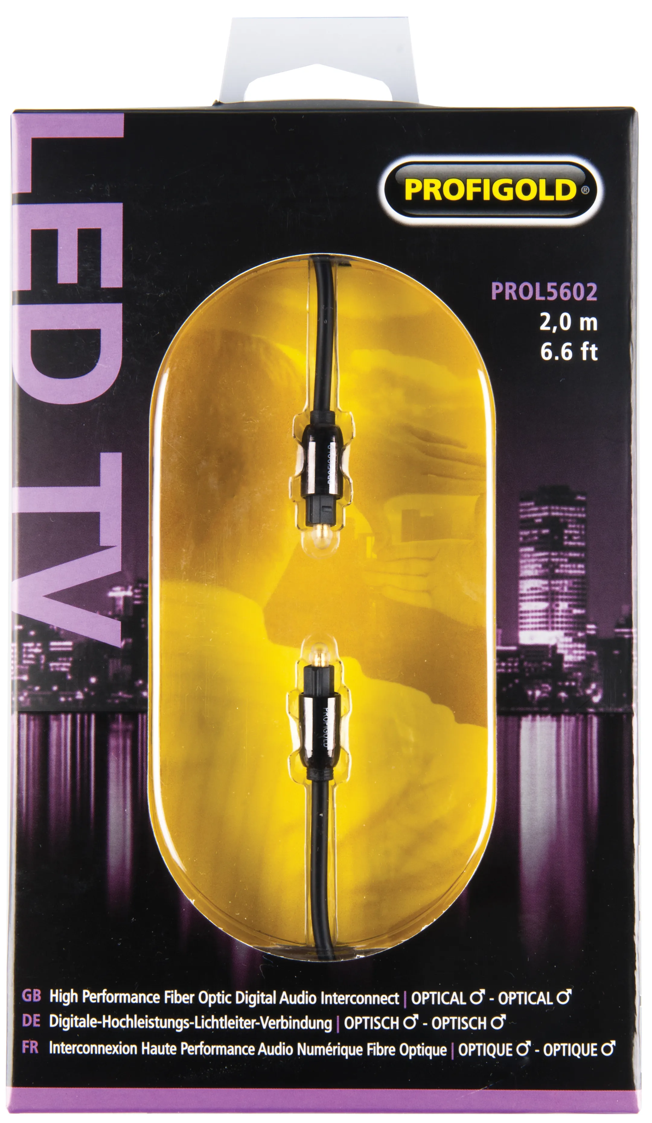 Profigold Câble fibre optique TOSLINK (Male - Male) - 2 m - PROA5602 image