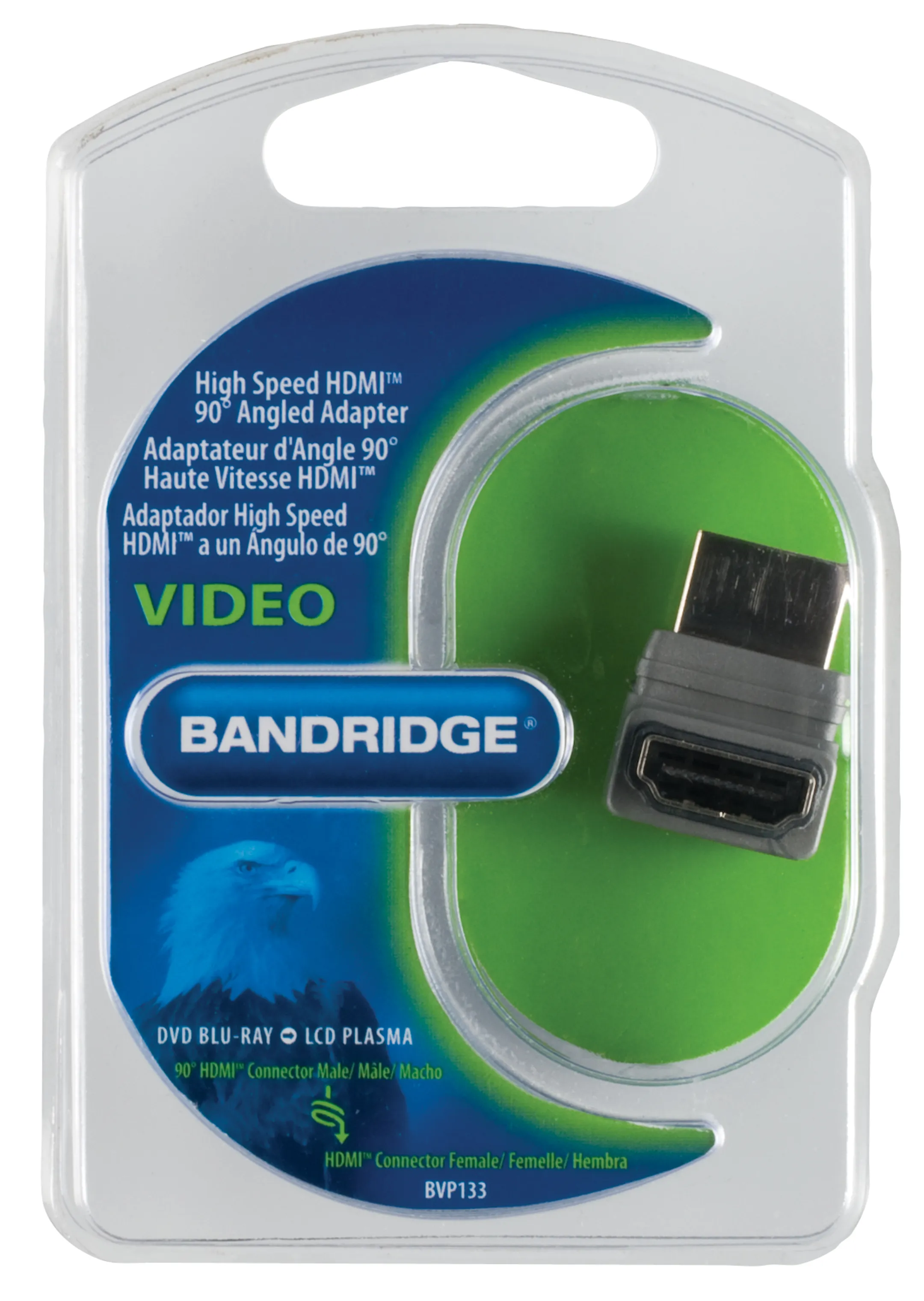 Bandridge Haakse (90°) HDMI 1.4-adapter (Male - Female) - BVP133 image