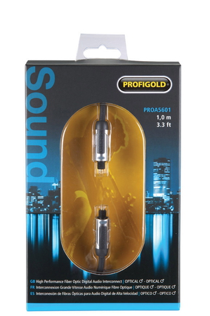 Profigold 1M Tos 1M Toslink Zwart Glasvezel Kabel profigold kopen in de aanbieding