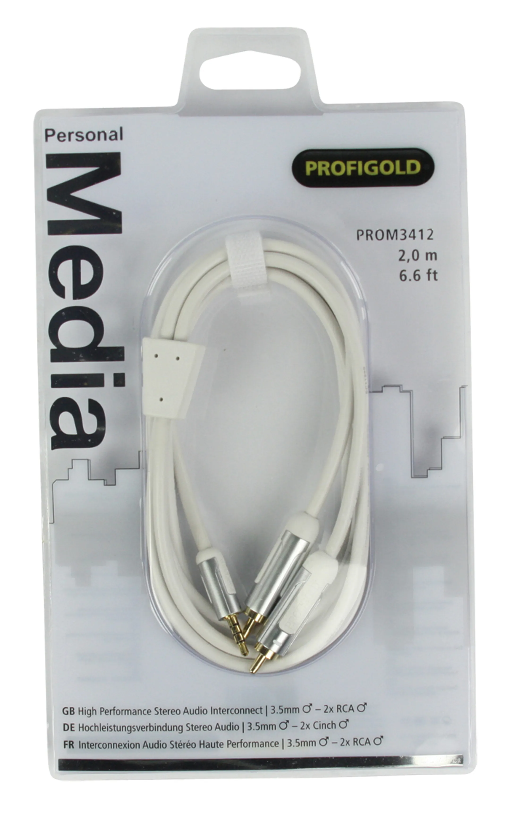 Profigold Câble mini jack (3,5 mm, Male) vers 2x RCA (Male) - 2 m - PROM3412 image
