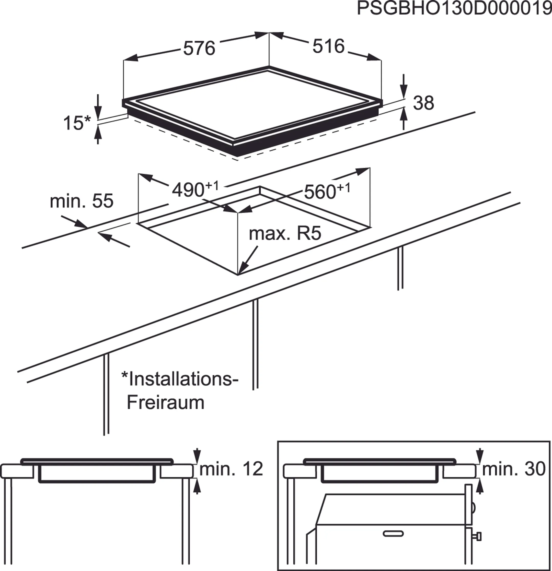 AEG Vitrokeramisch kookplaat HK654850XB Hob2Hood image