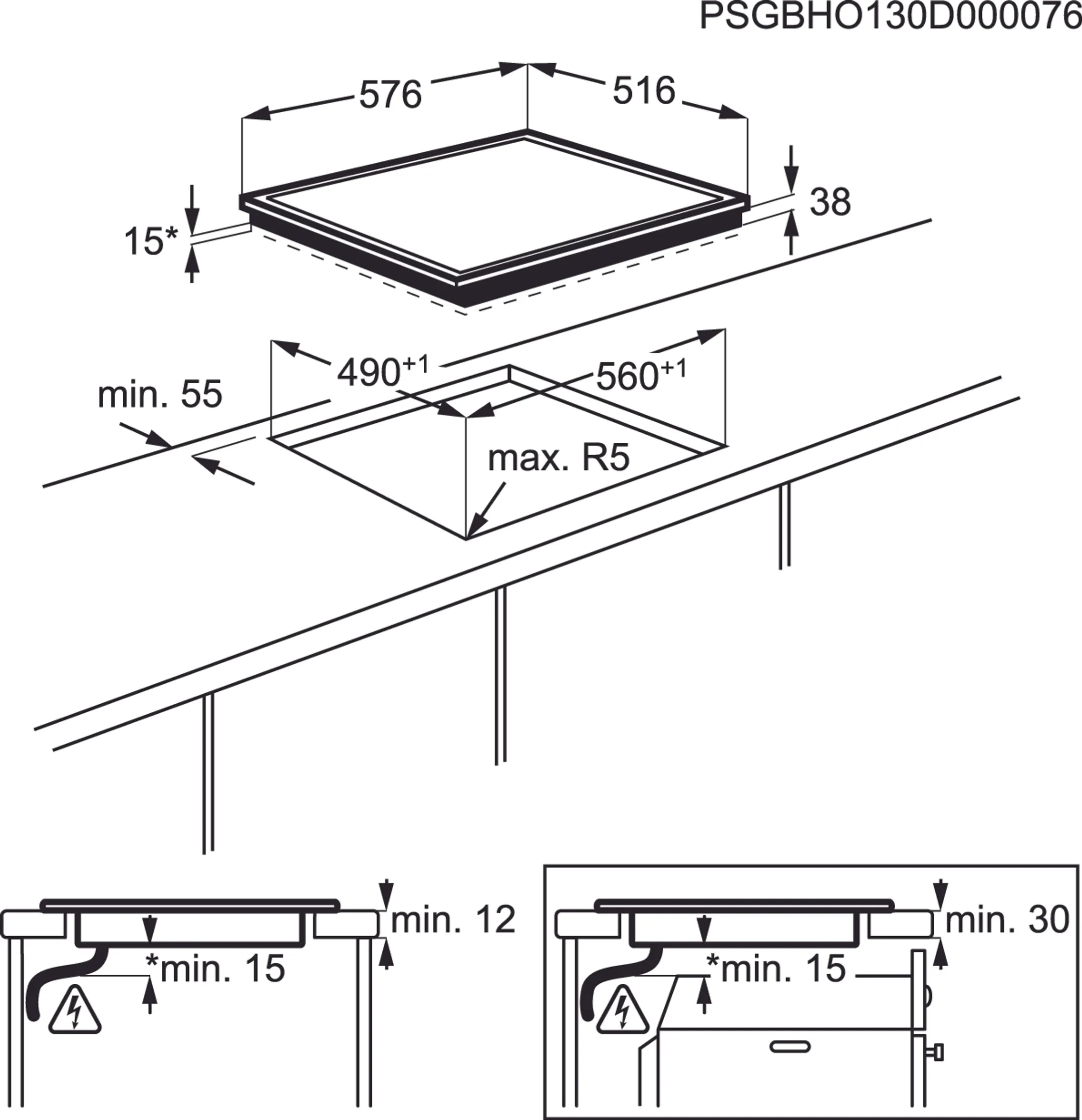 AEG Vitrokeramisch kookplaat HK654850XB Hob2Hood image