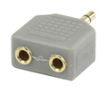 Bandridge Bandridge BAP424 3.5mm M 2 x 3.5mm F stereo Grijs kabeladapter/verloopstukje