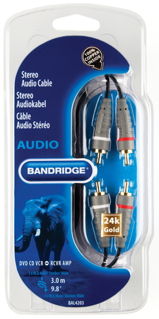 Bandridge Bal4203 3M 2 X Rca Zwart Audio Kabel bandridge kopen in de aanbieding