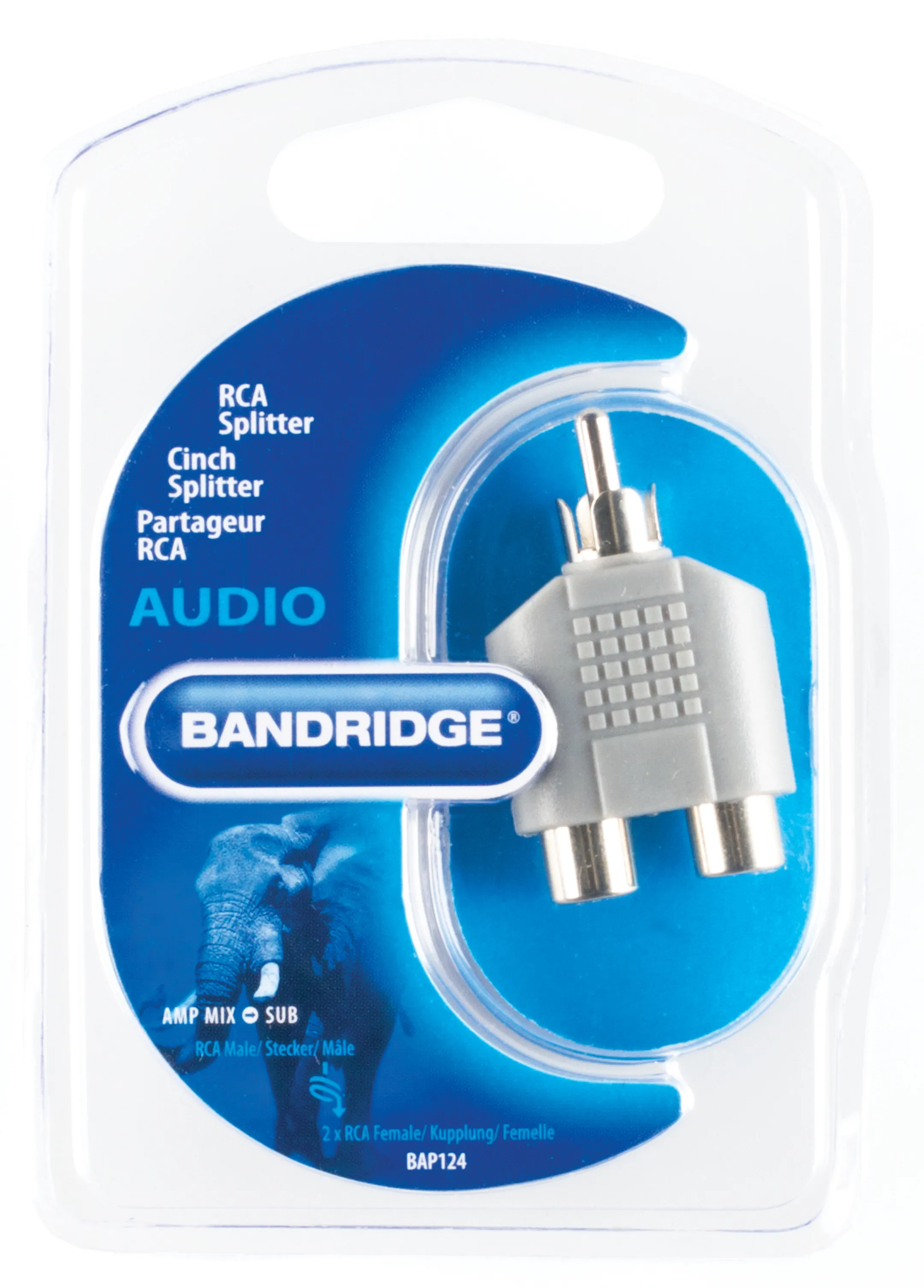 Bandridge Adaptateur RCA vers 2x RCA (Male - Female) - BAP124 image