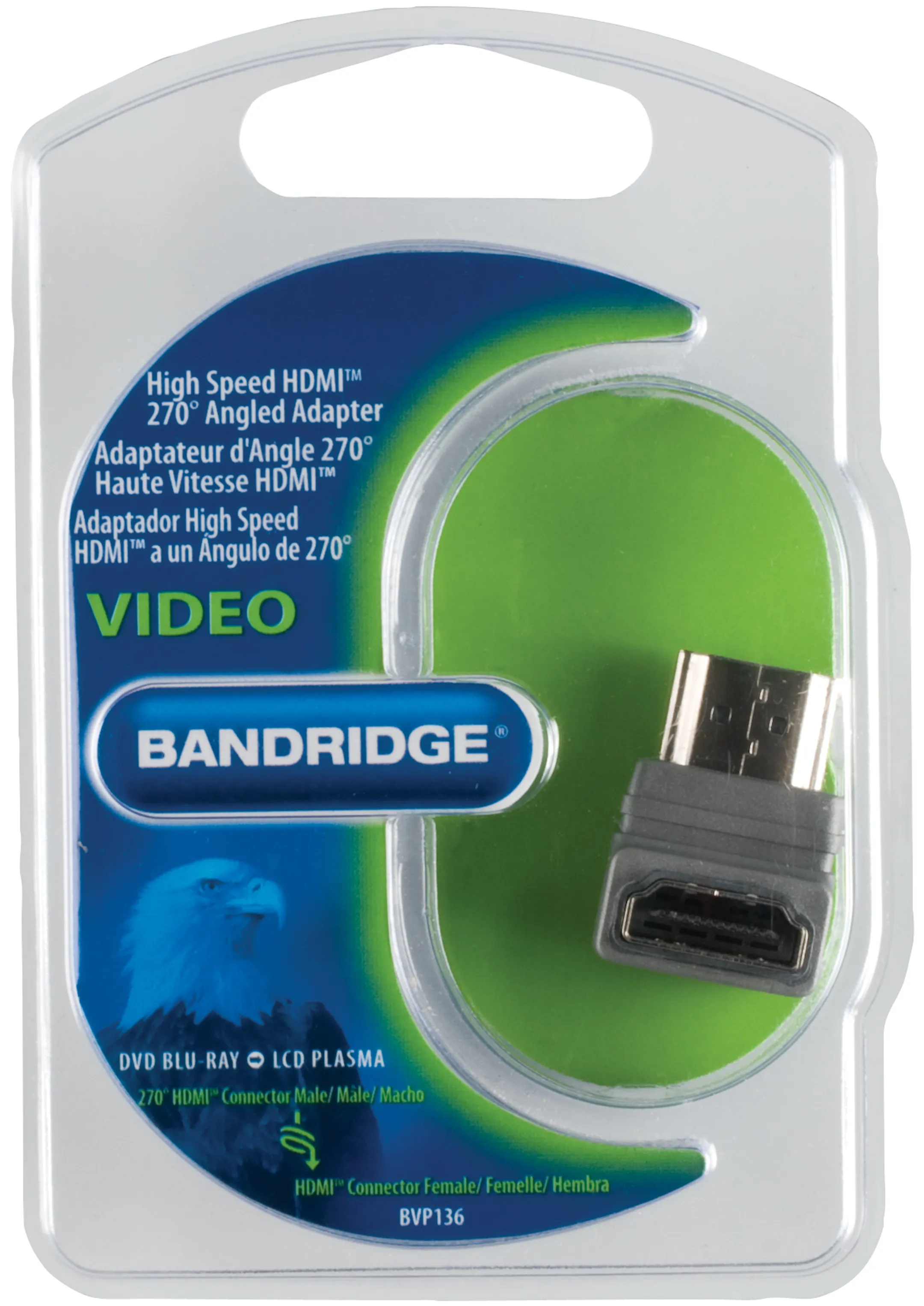 Bandridge Haakse (270°) HDMI 1.4-adapter (Male - Female) - BVP136 image