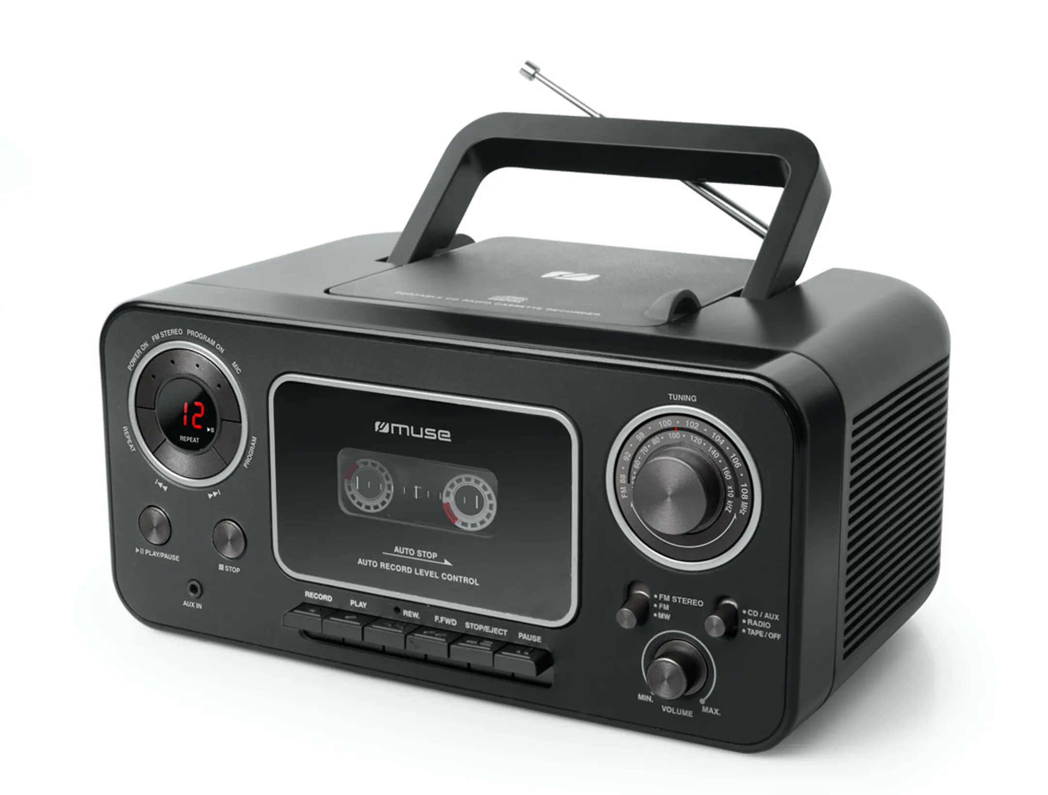 Radio FM avec lecteur CD et cassette - M-182 RDC - Noir