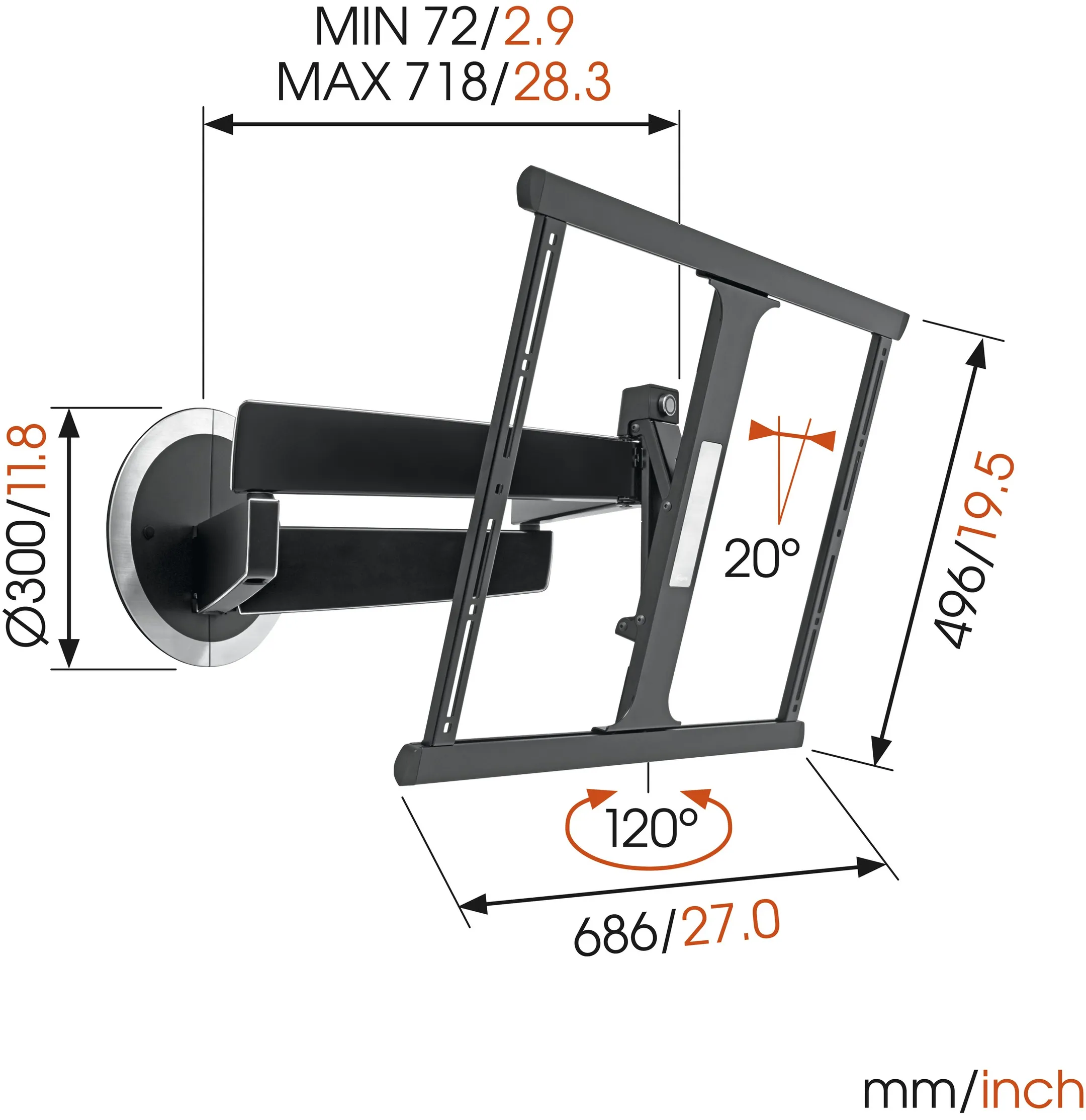 Vogels NEXT 7345 Support TV 40-65 pouces - Mur image