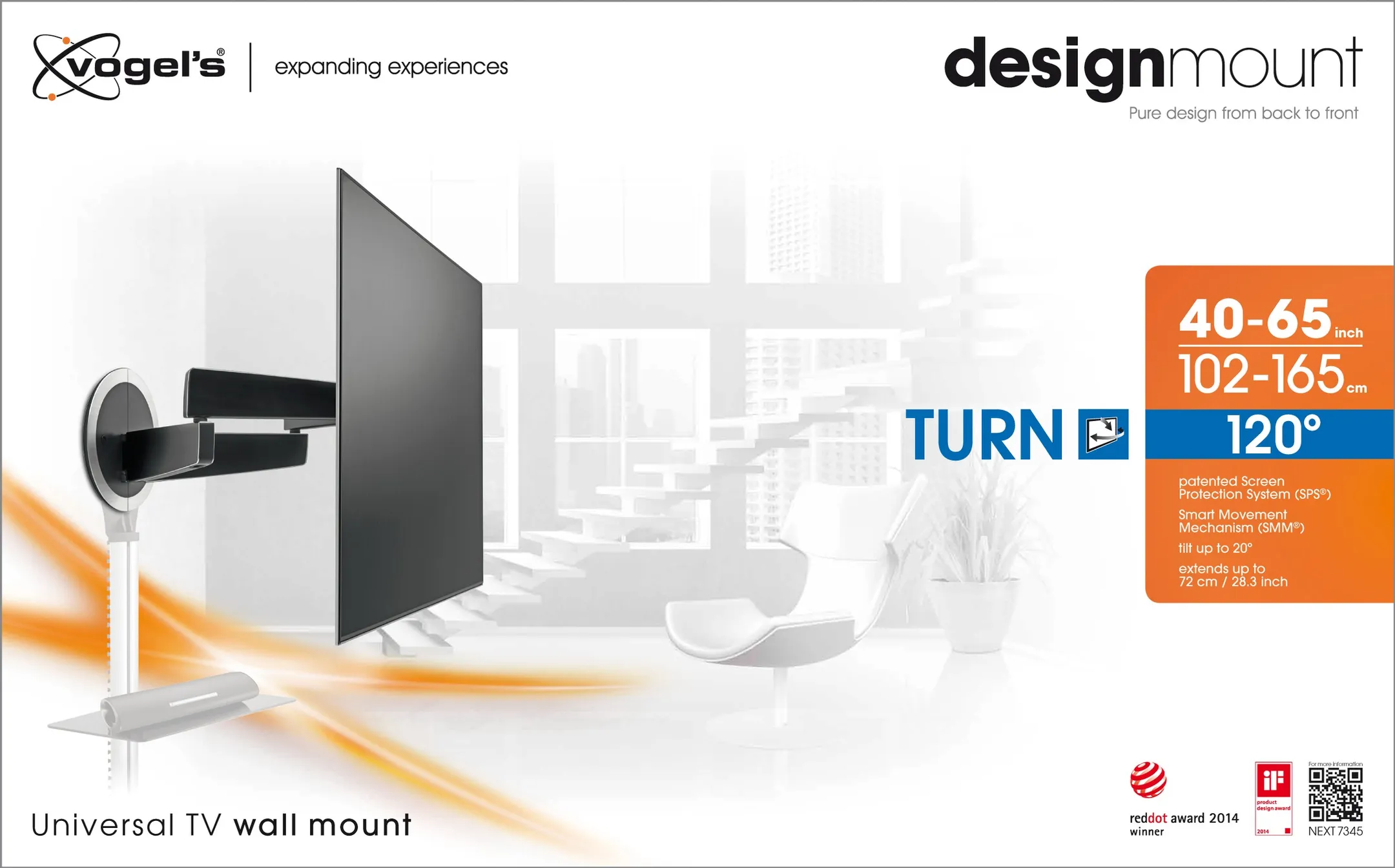 Vogels NEXT 7345 Support TV 40-65 pouces - Mur image