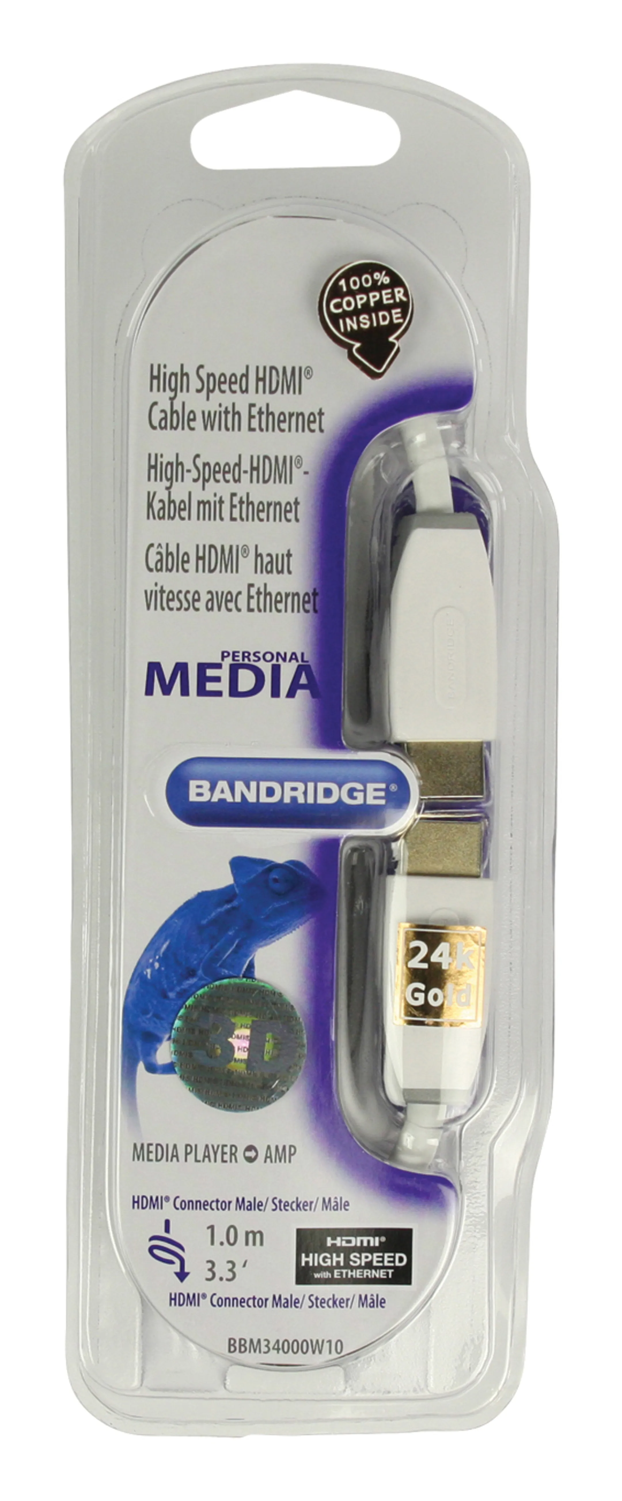 Bandridge Câble HDMI 1.4 - 1 m - BBM34000W10 image
