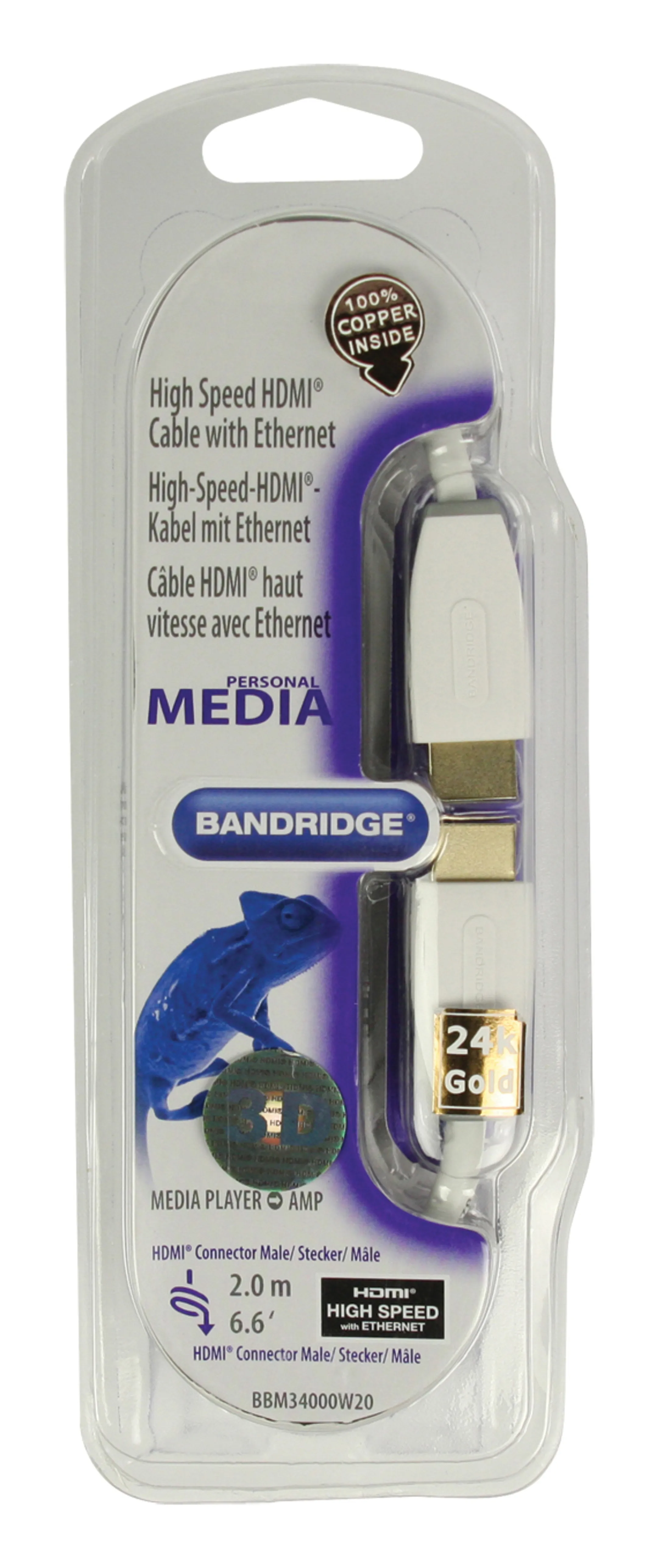Bandridge Câble HDMI 1.4 - 2 m - BBM34000W20 image