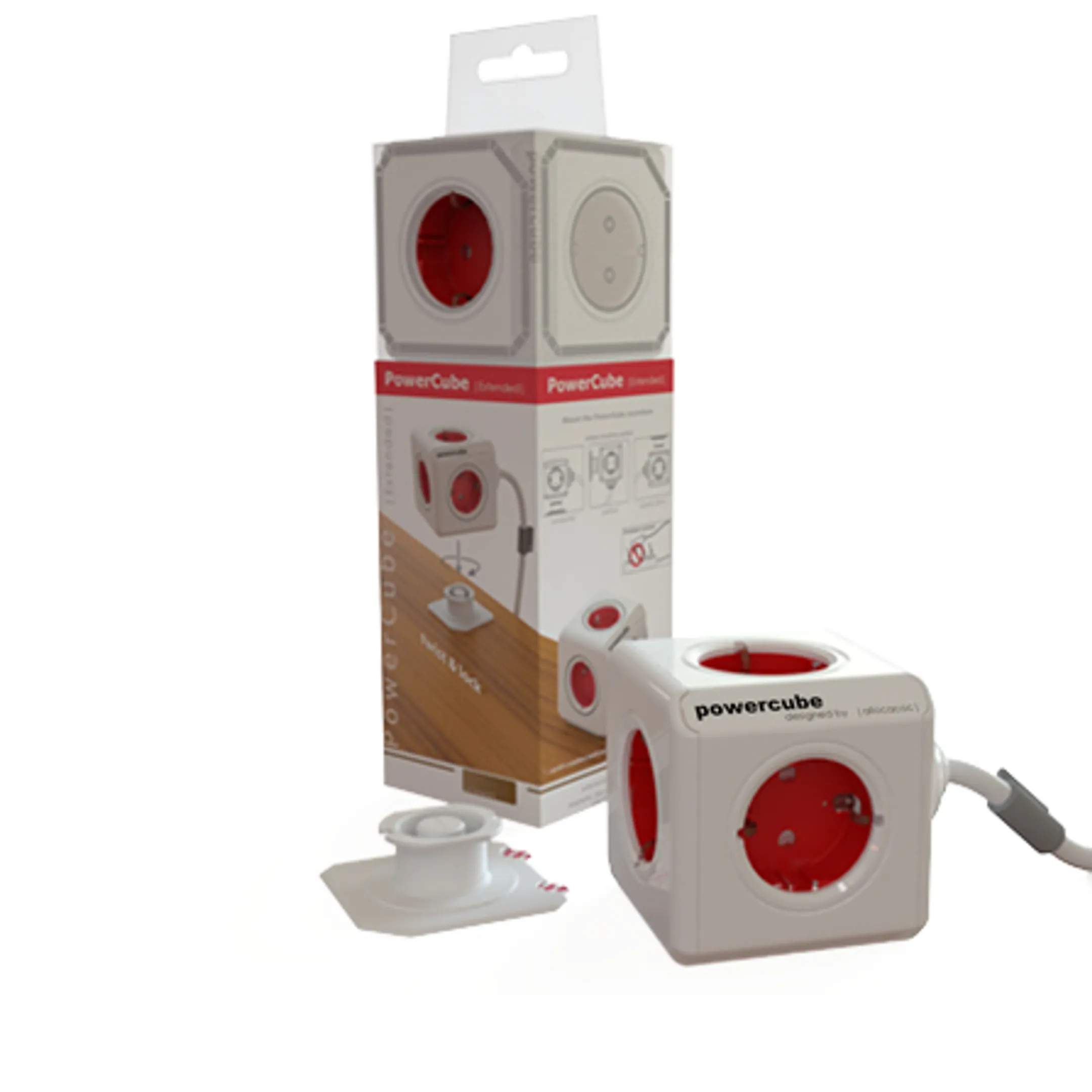 Powercube Stekkerdoos - 1,5 m - 4 stekkers - Grijs image