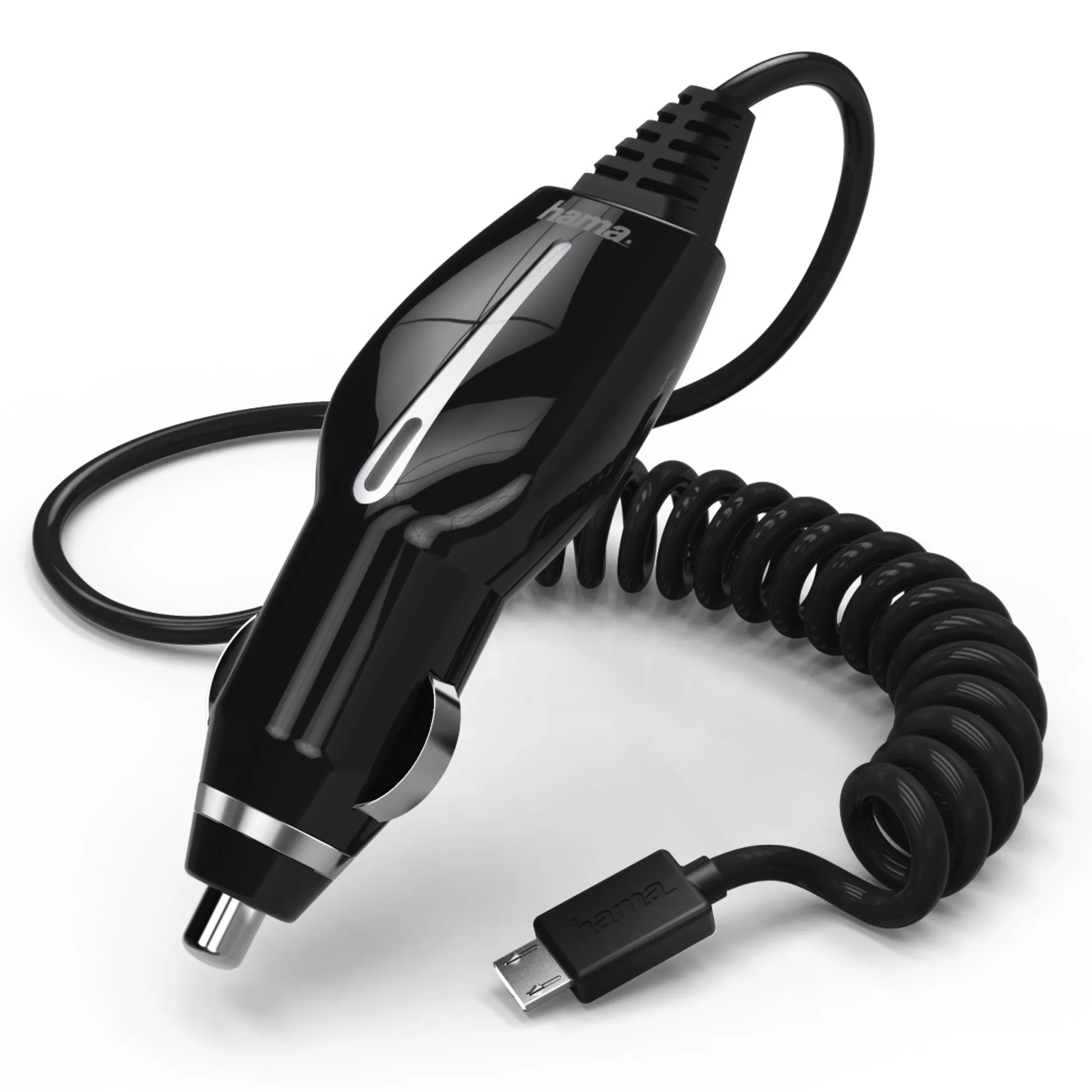 Adaptateur microUSB allume-cigares - Noir