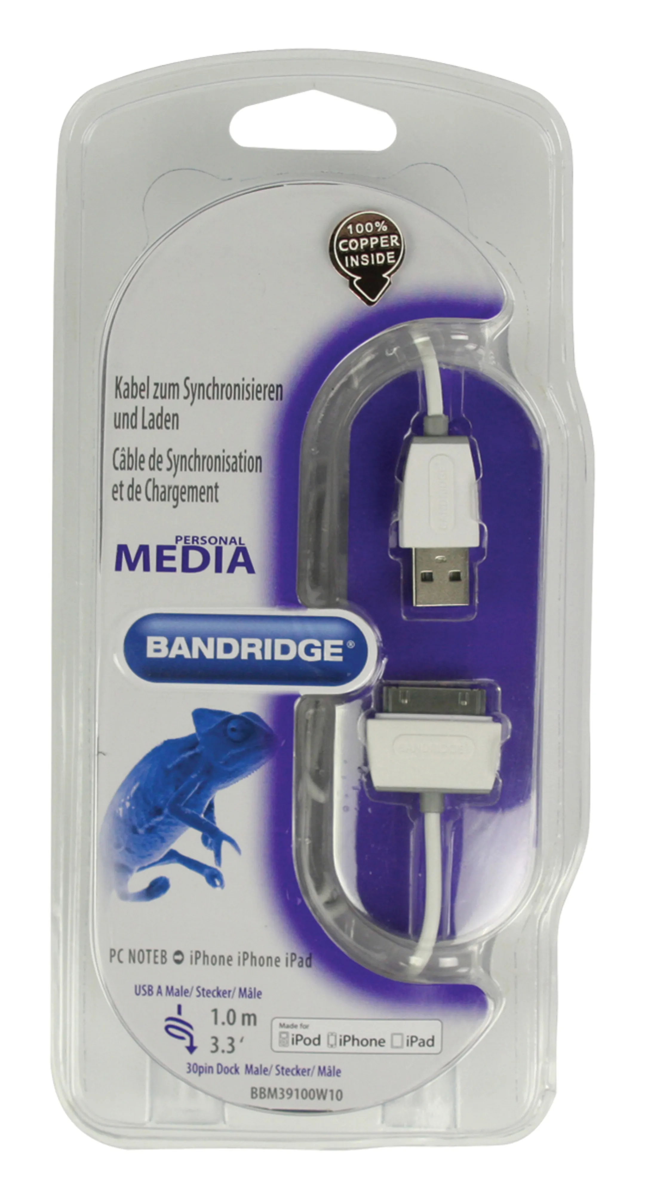 Câble 30-pins vers USB A - 1 m - BBM39100W10