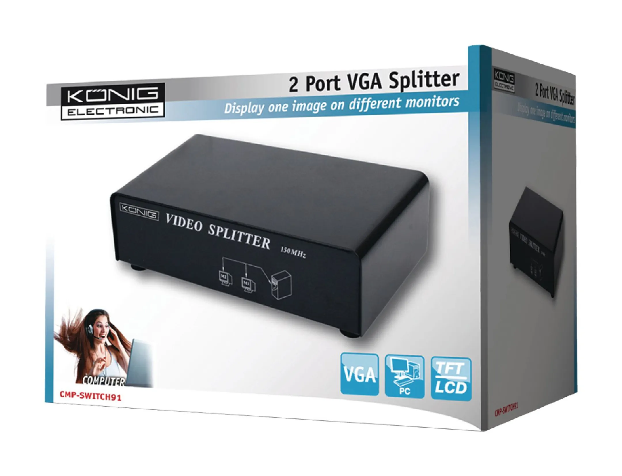 Konig VGA-splitter - 2 poorten - CMP-SWITCH91 image