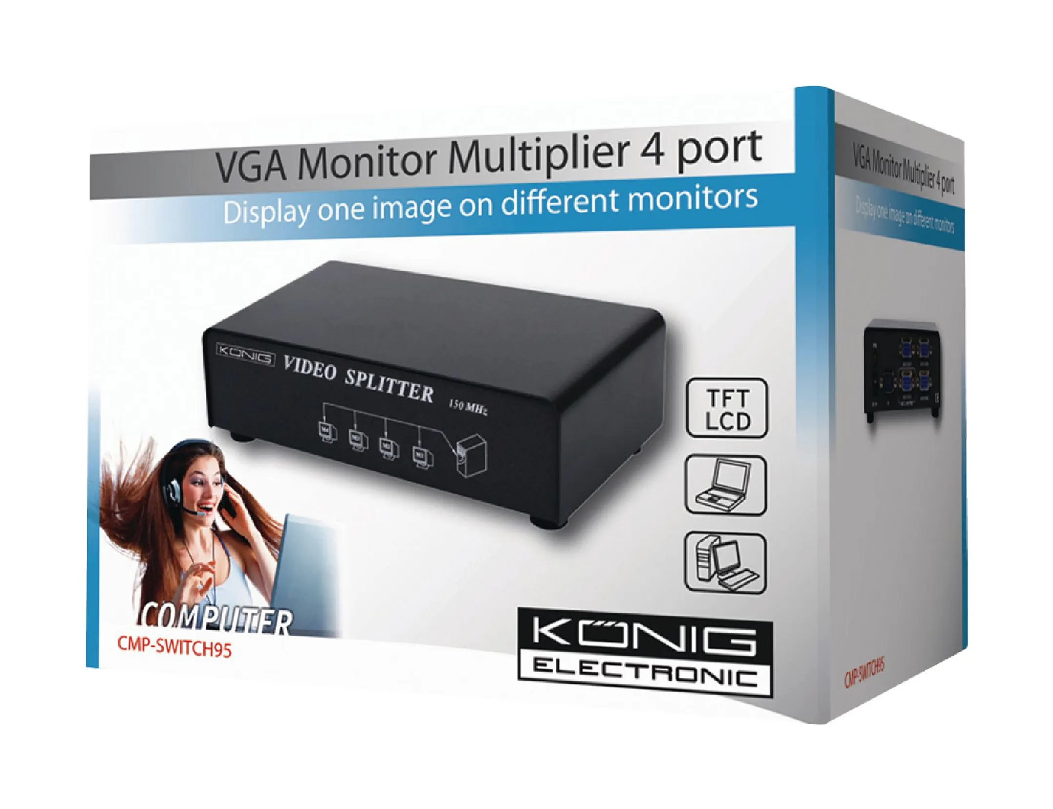 Konig Répartiteur VGA - 4 ports - CMP-SWITCH95 image