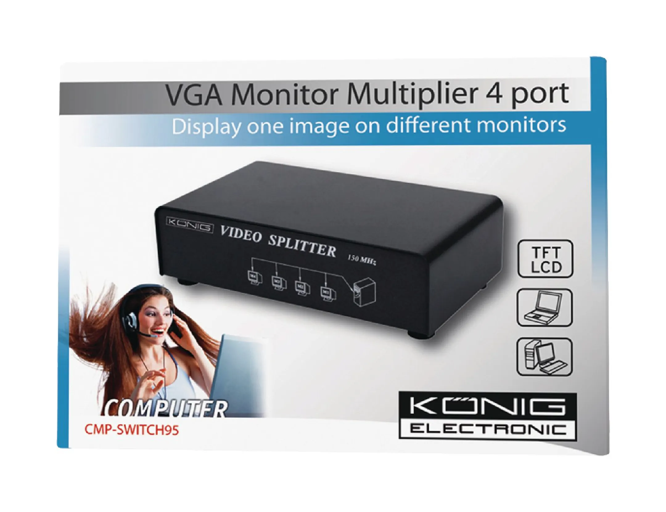 Konig Répartiteur VGA - 4 ports - CMP-SWITCH95 image