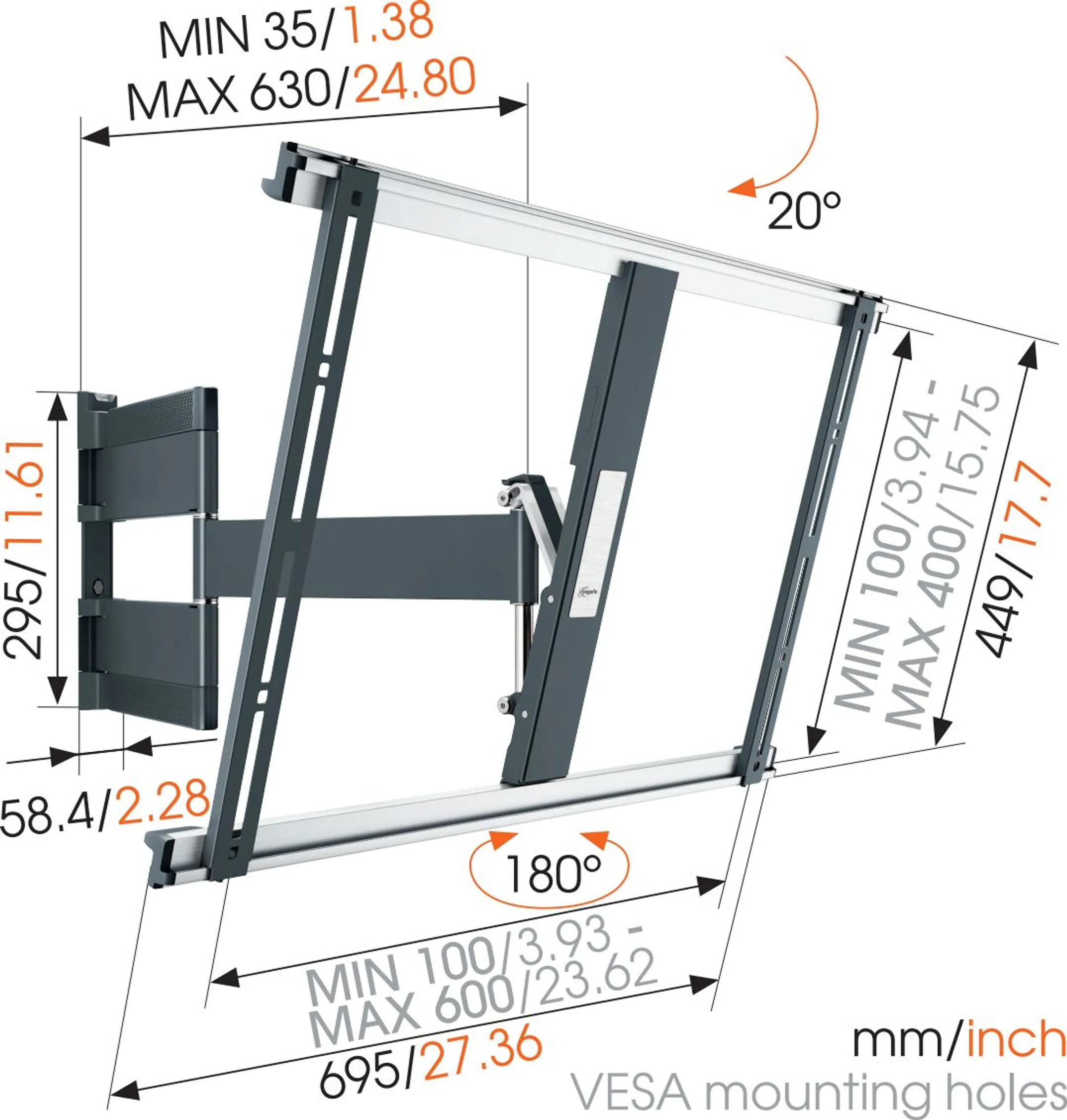 Vogels THIN 545 Support TV 40-65 pouces - Mur image