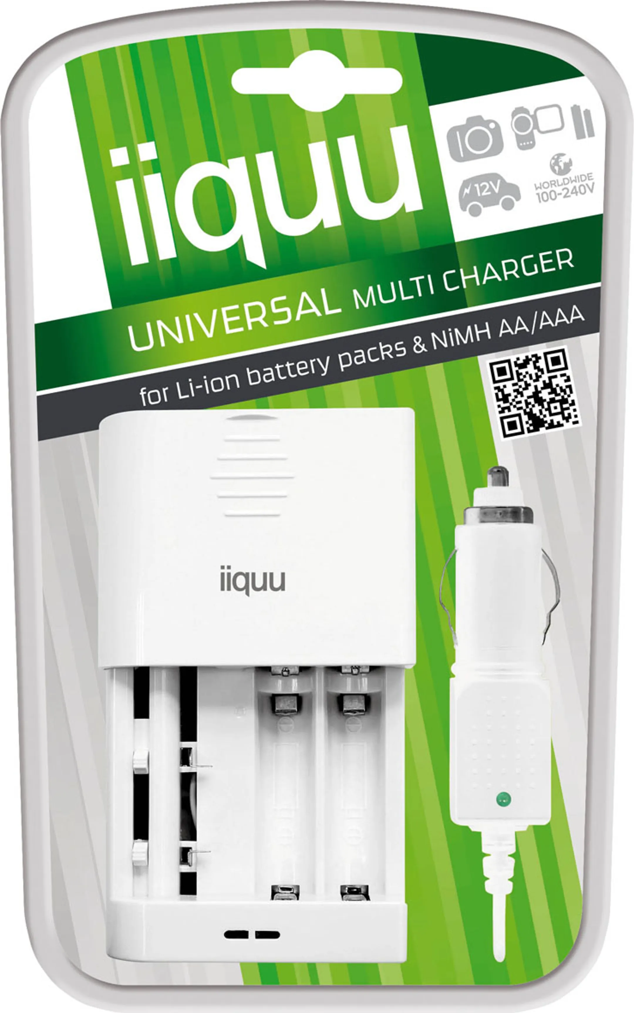 iiquu BCDW03 Auto/Indoor battery charger Wit