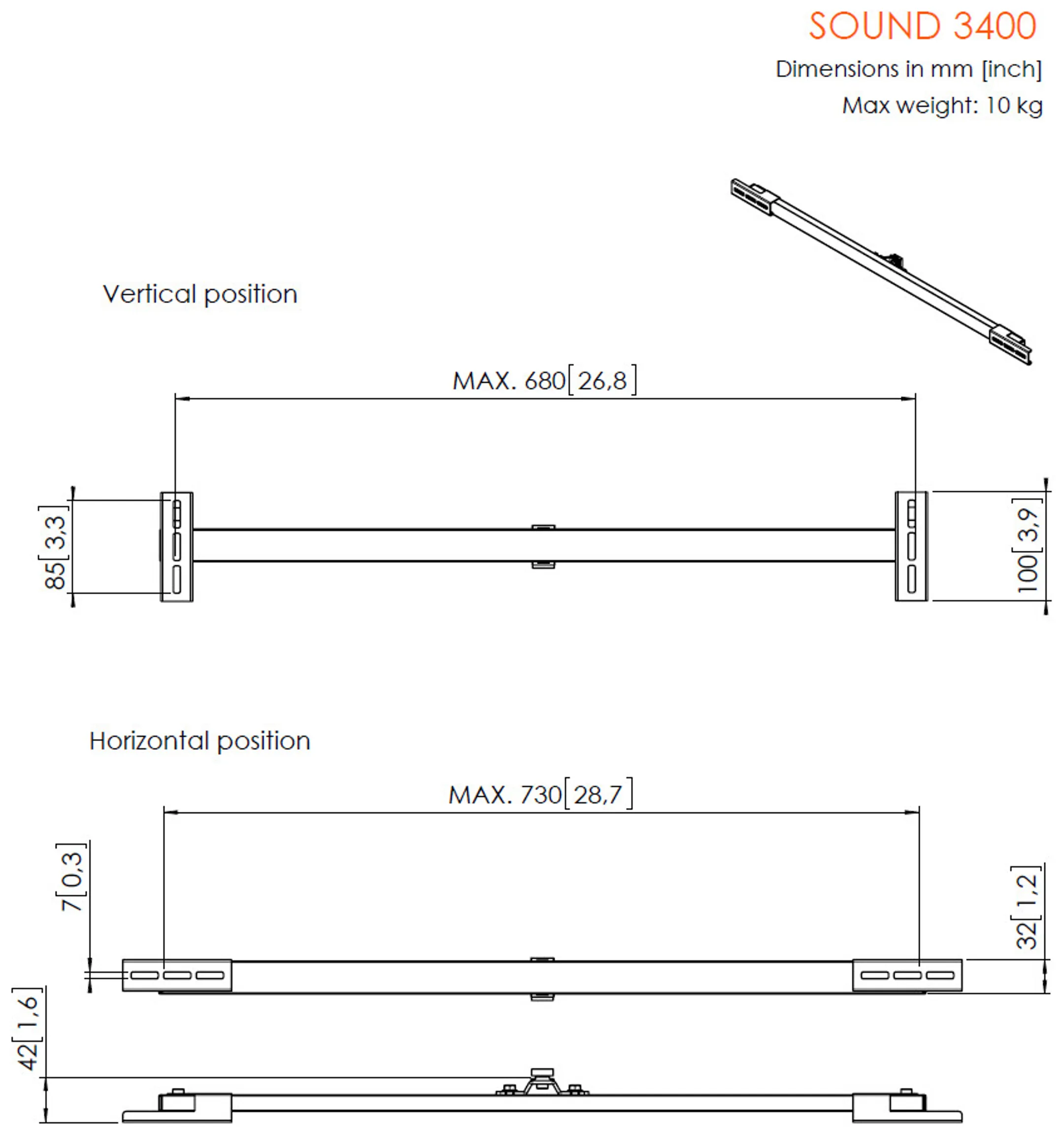 Vogels Vogel's SOUND 3400 - sound bar steun image