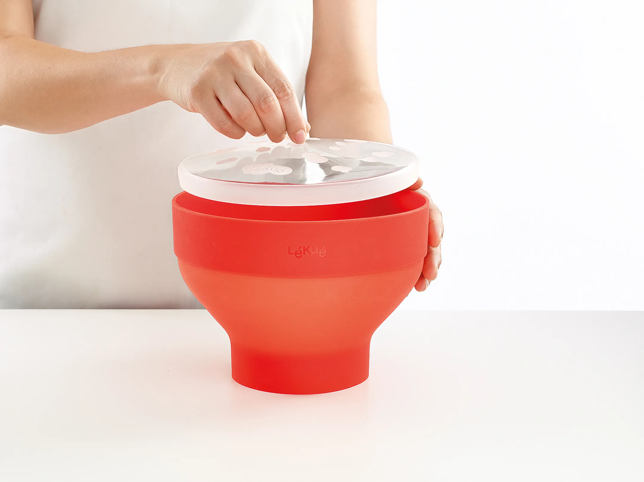 Lékué Cuiseur pop-corn Rouge Ø 20 cm - 2,8L image