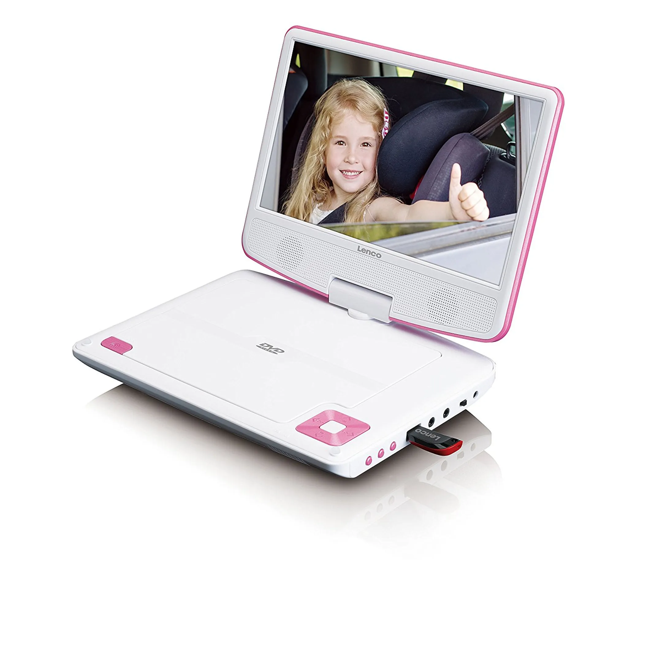 Lenco Lecteur DVD portable DVP-910 - 9 pouces - Rose image
