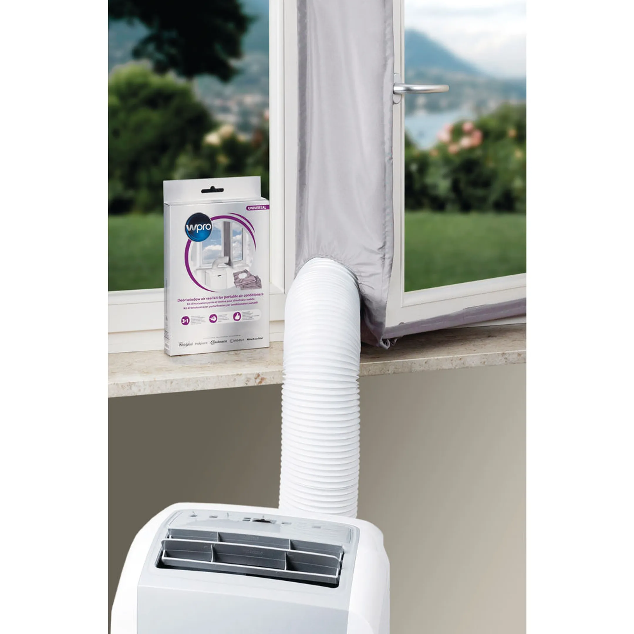 Wpro Kit d'évacuation porte et fenêtre pour climatiseur mobile CAK002 image