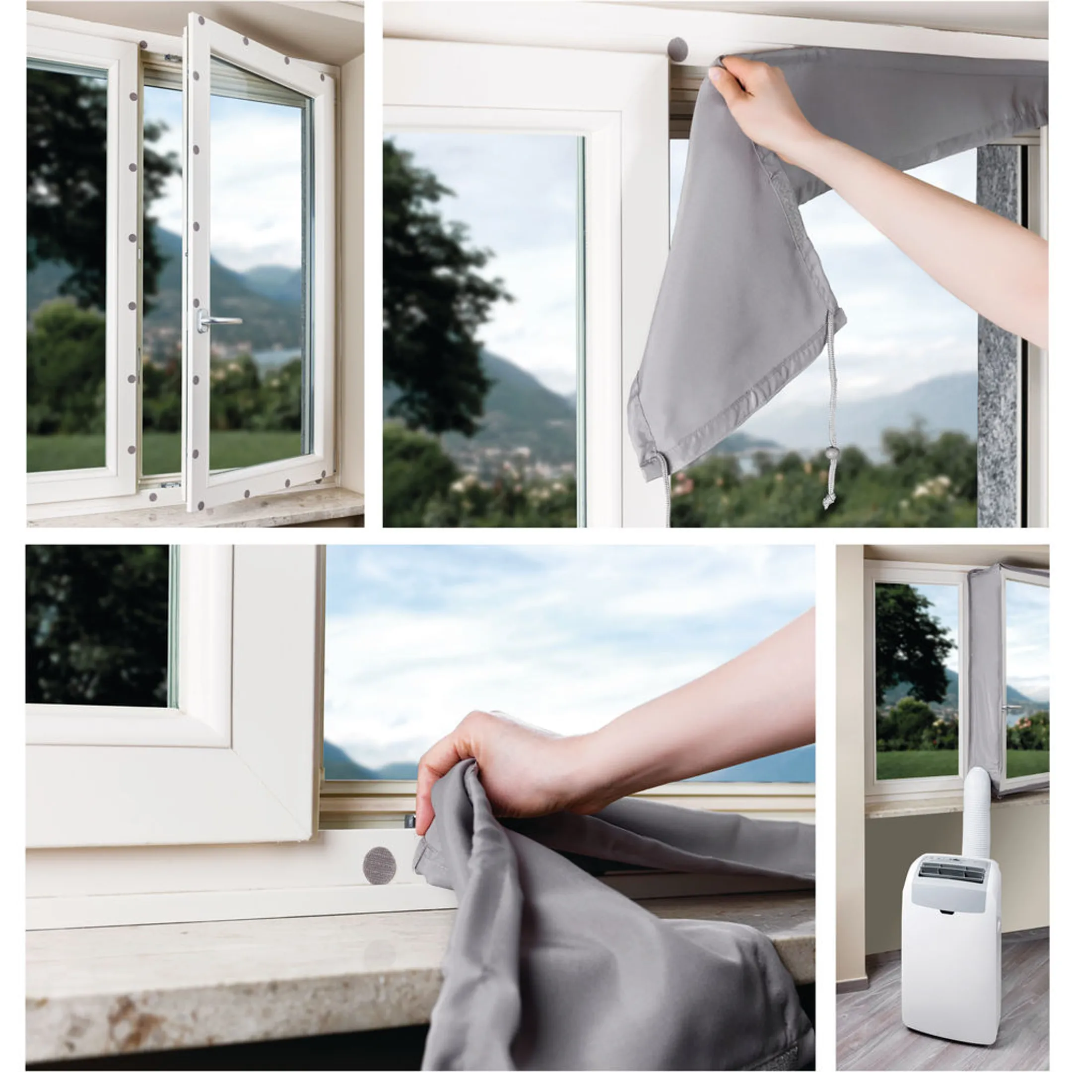 Wpro Kit d'évacuation porte et fenêtre pour climatiseur mobile CAK002 image