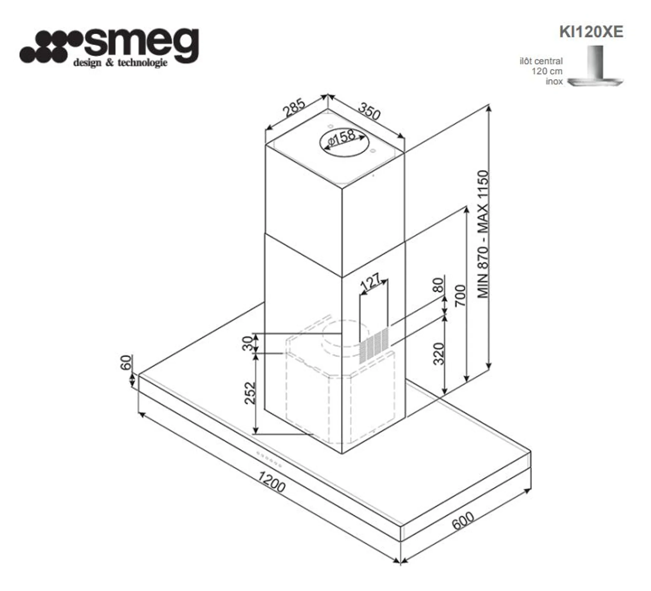 Smeg Eilanddampkap KI120XE image