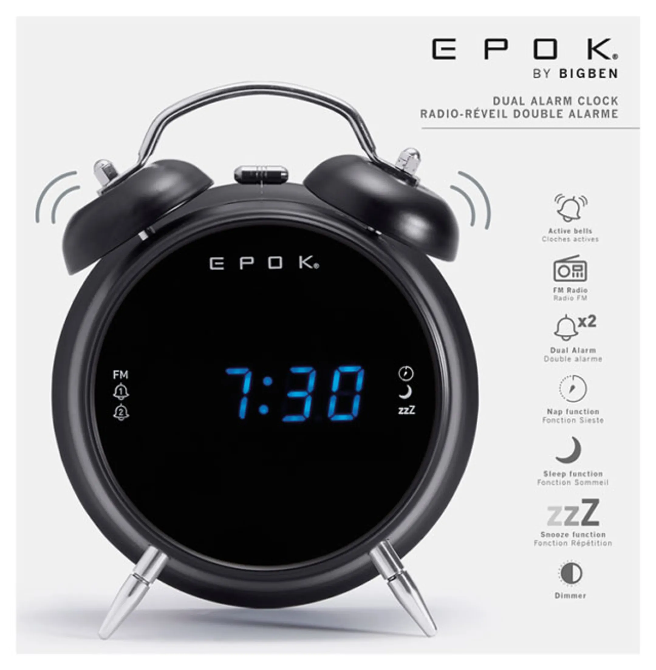 BigBen Radio réveil double alarme - RR90EPOKN image