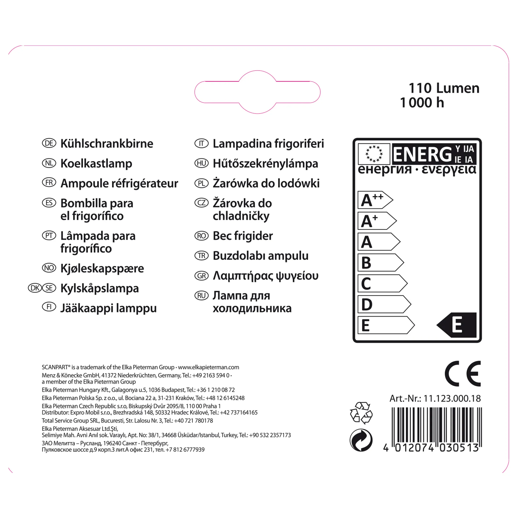 Scanpart Koelkastlamp 112300018  image
